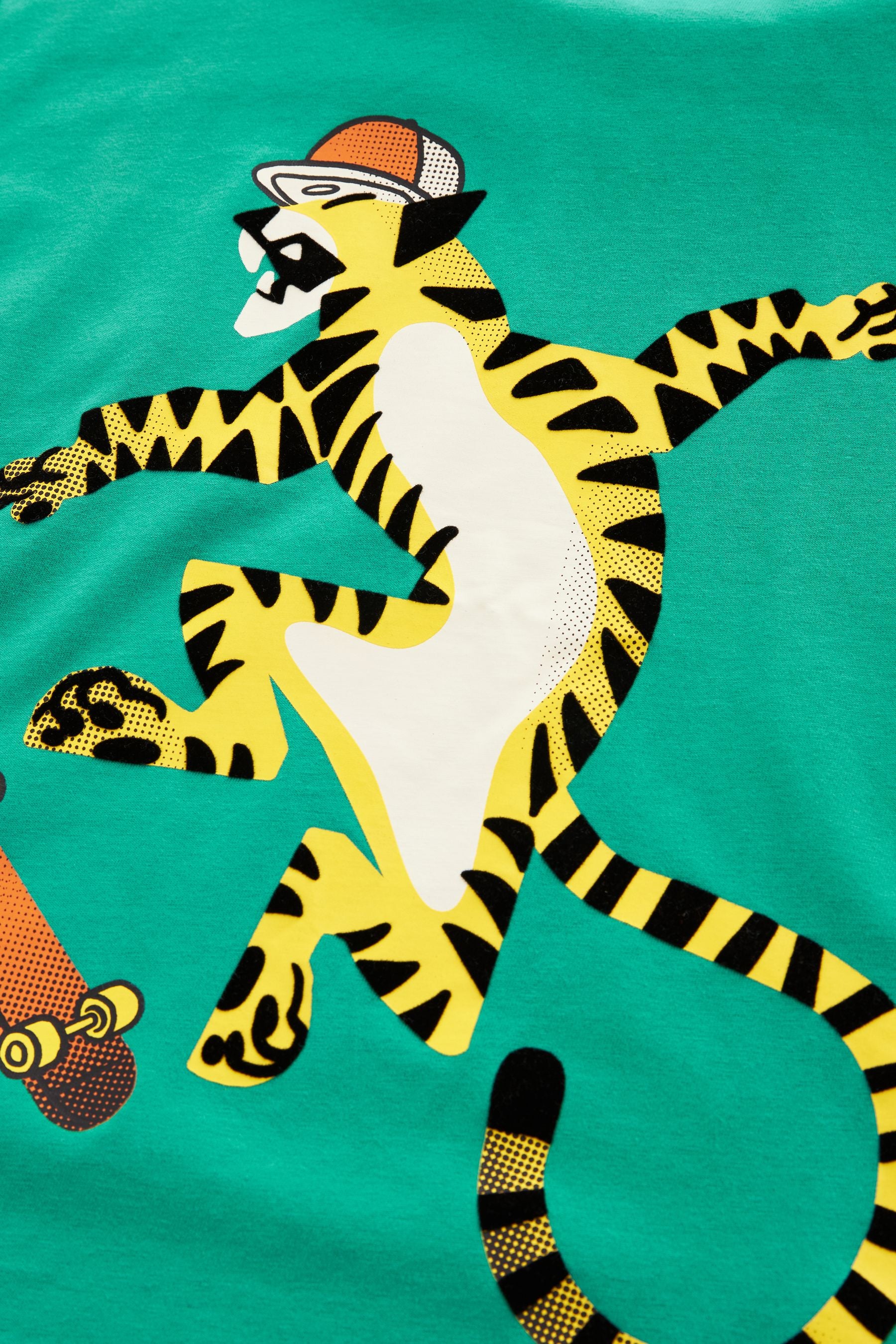 Green Tiger Skateboard Short Sleeve Graphic T-Shirt (3-16yrs)