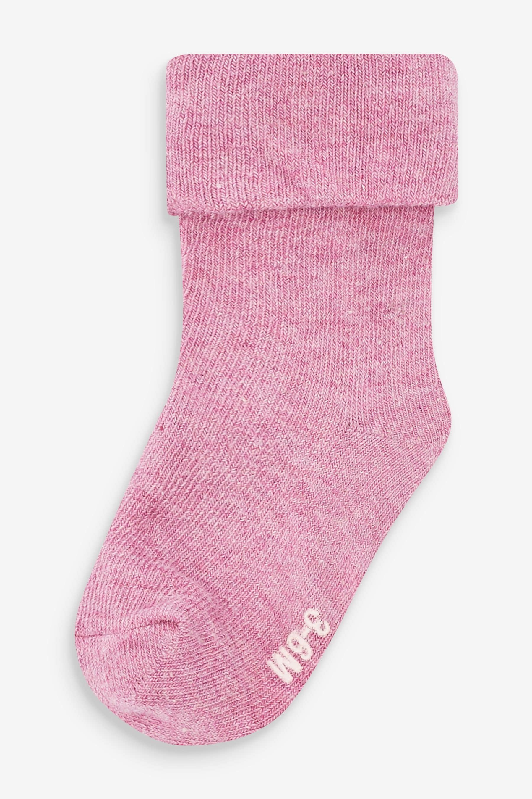 Pink Baby Roll Top Socks 4 Pack (0mths-2yrs)