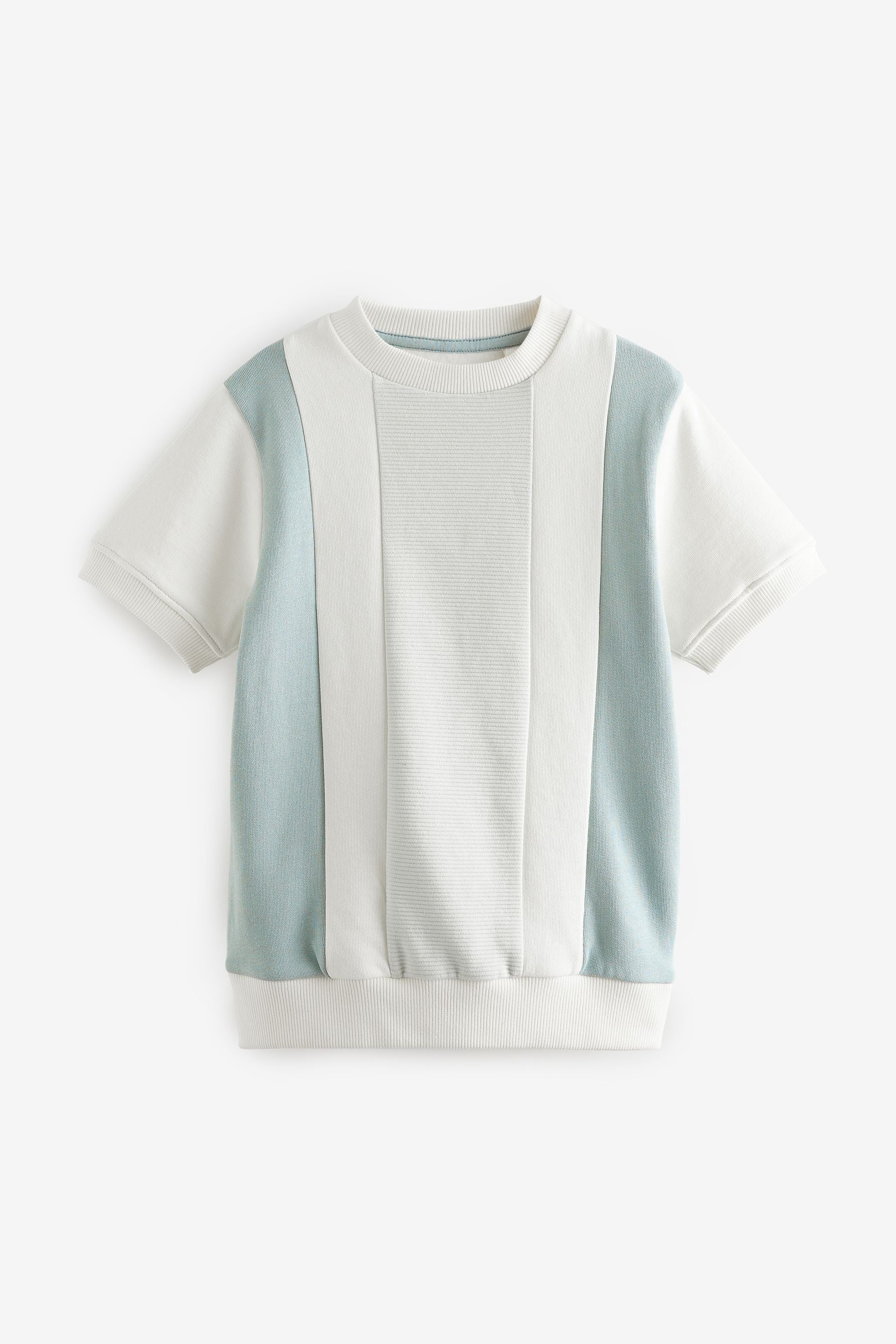 Green Vertical Textured Colourblock 100% Cotton Top (3-16yrs)