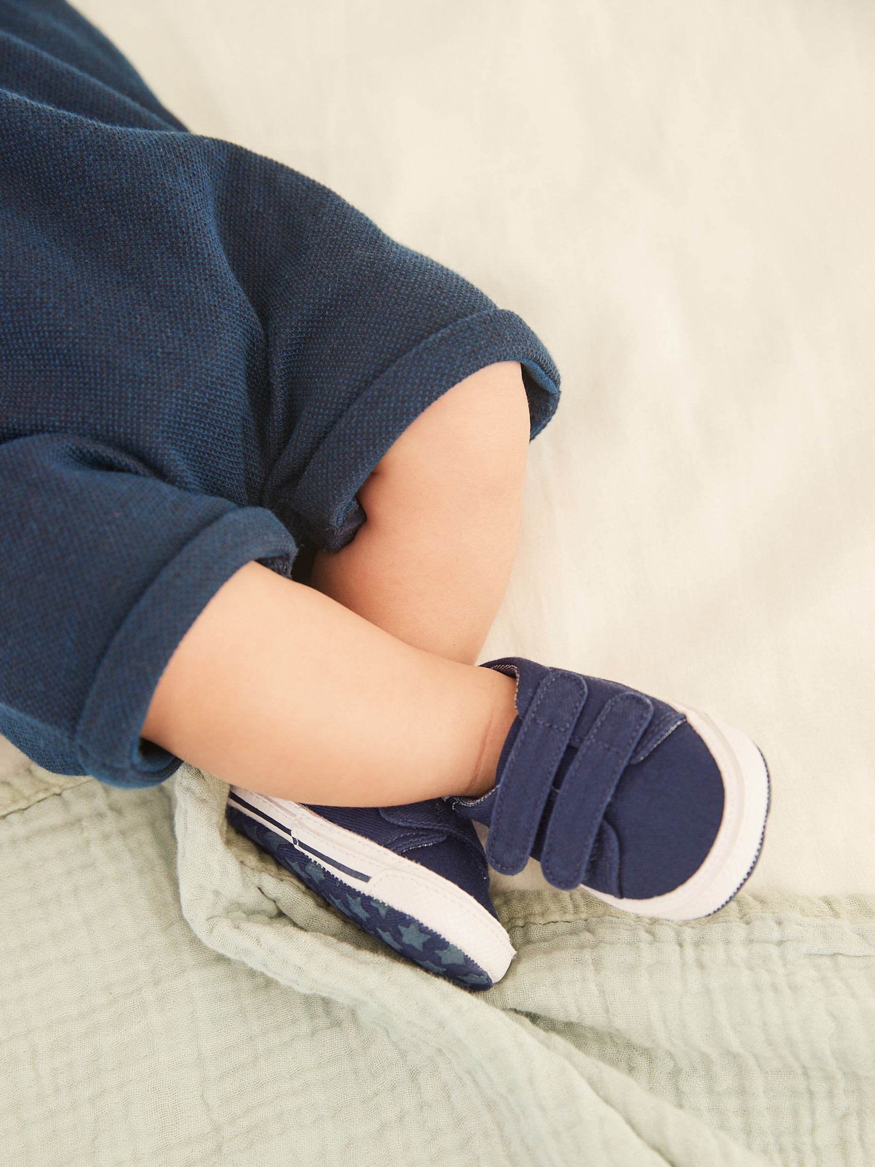 Navy Baby Leather T-Bar Shoes (0-24mths)