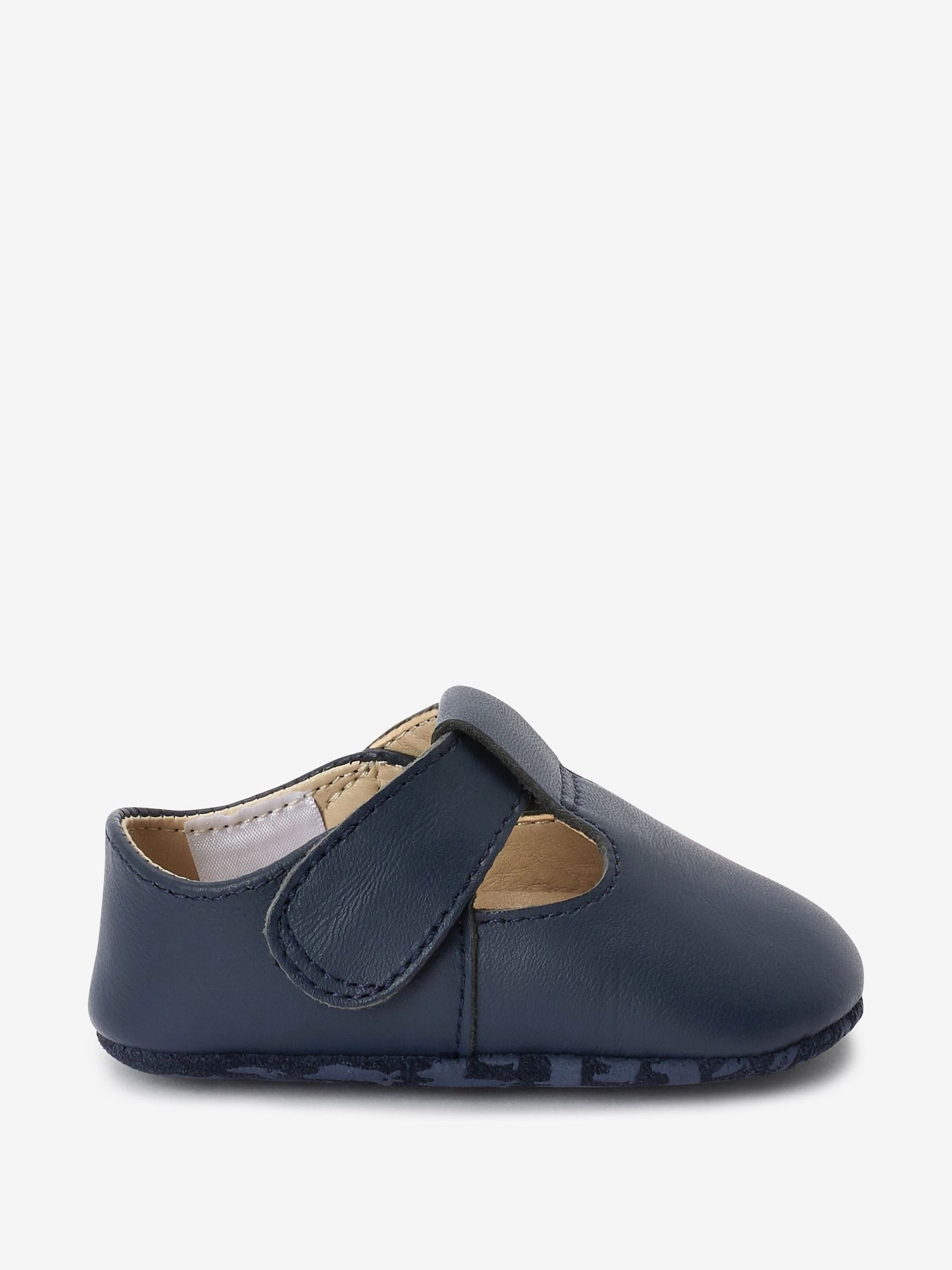 Navy Baby Leather T-Bar Shoes (0-24mths)