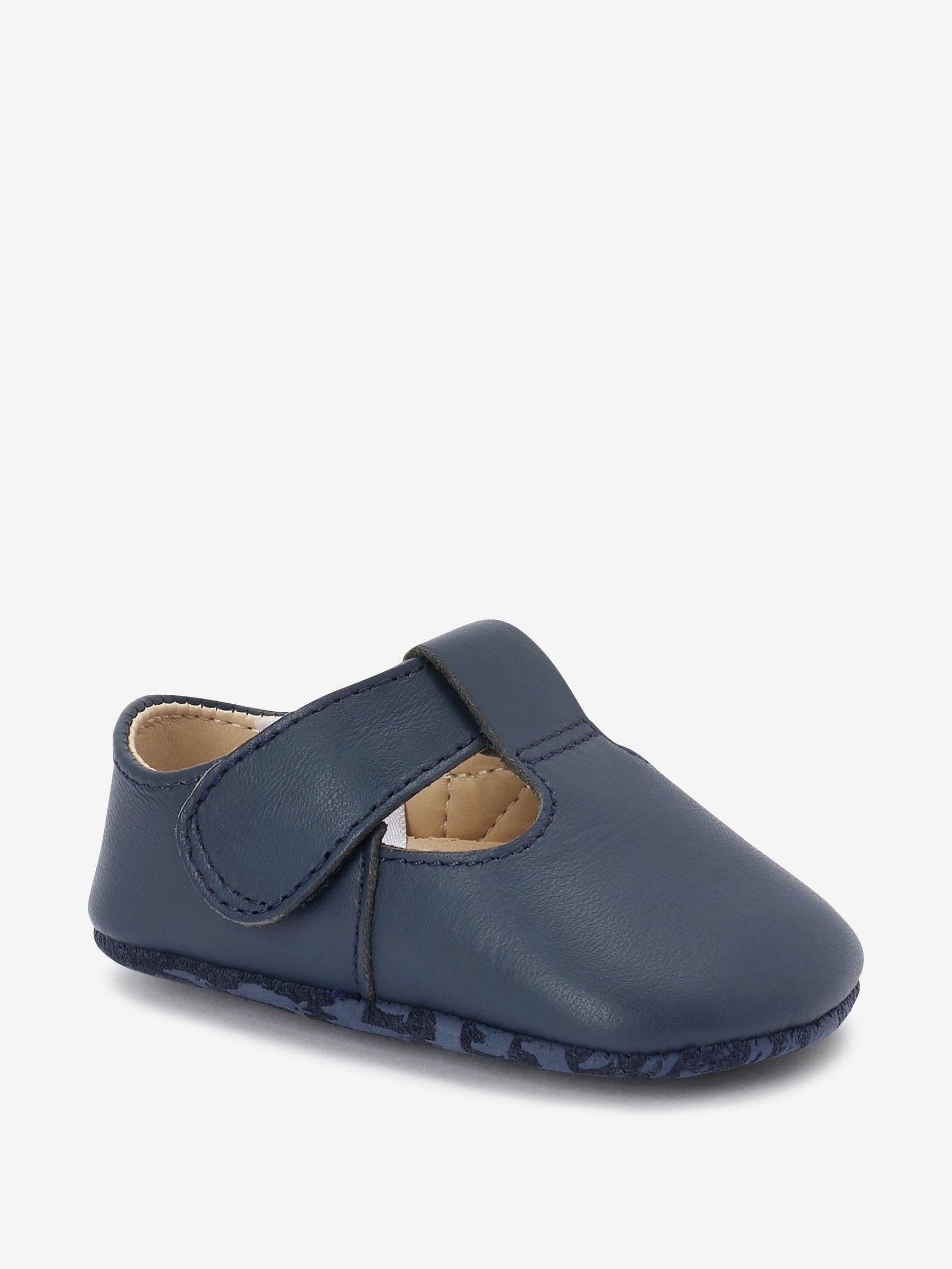 Navy Baby Leather T-Bar Shoes (0-24mths)