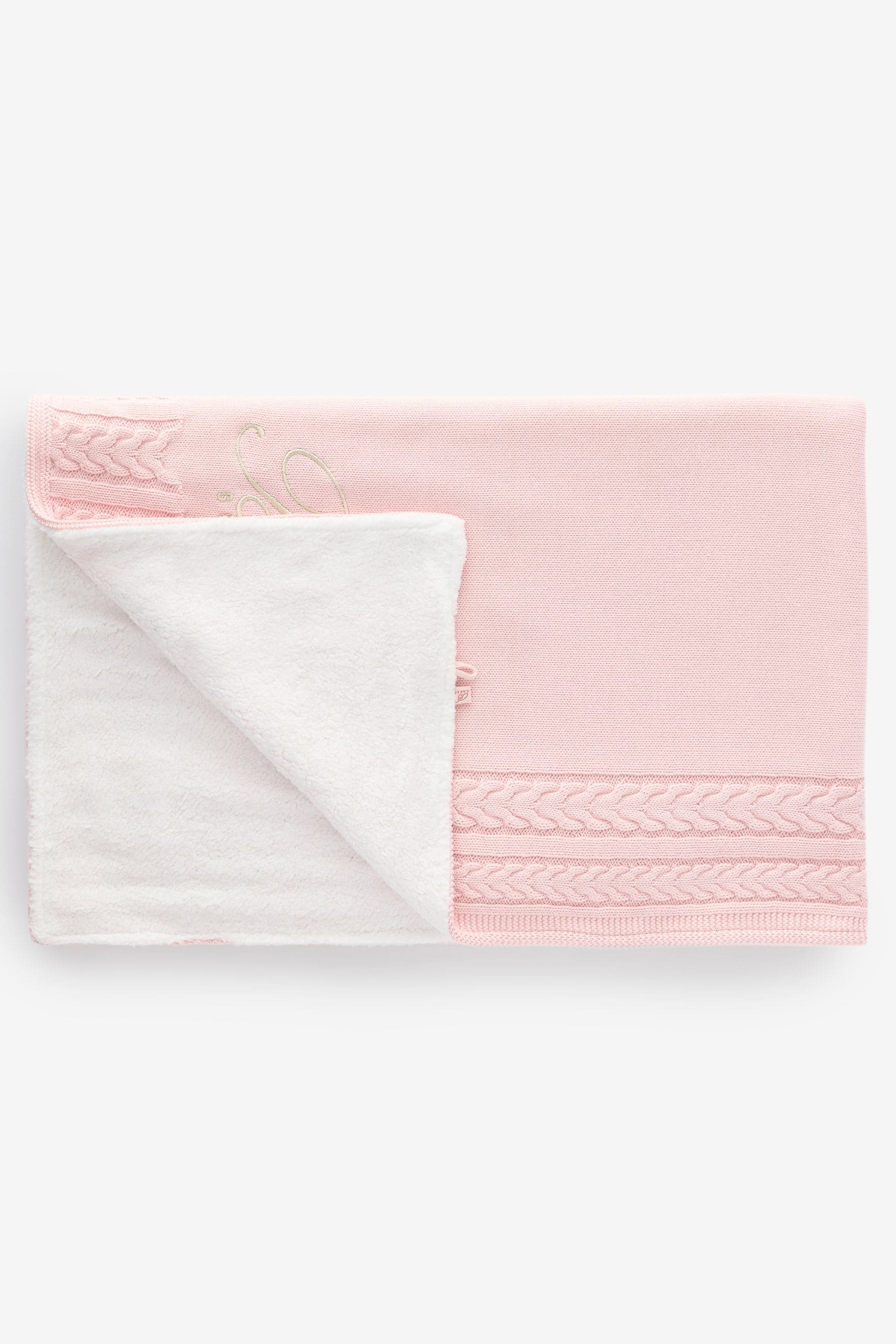 Baker by Ted Baker Baby Girls Pink Cable Knit Fleece Blanket