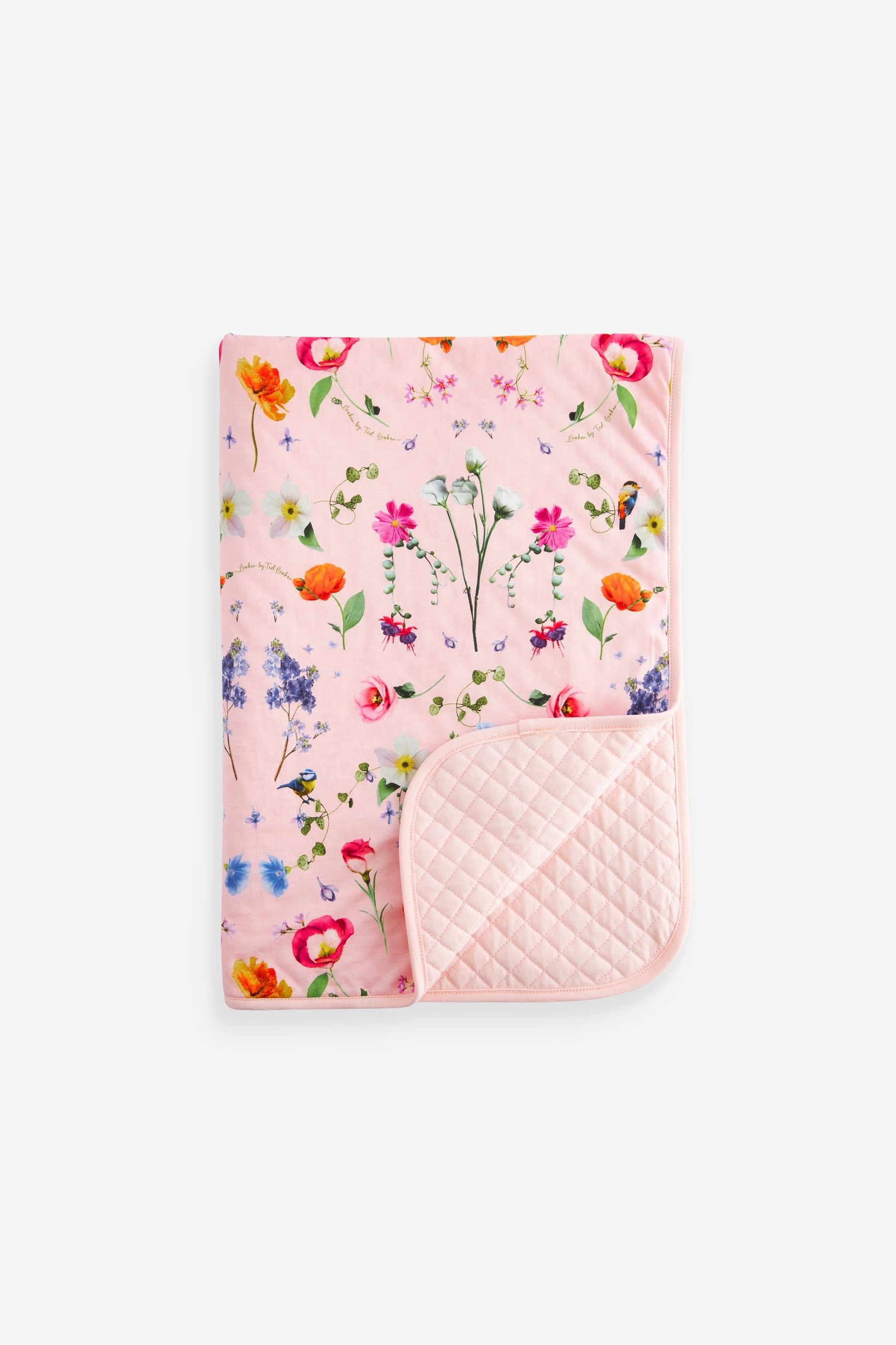 Baker by Ted Baker Pink Floral 100% Cotton Blanket