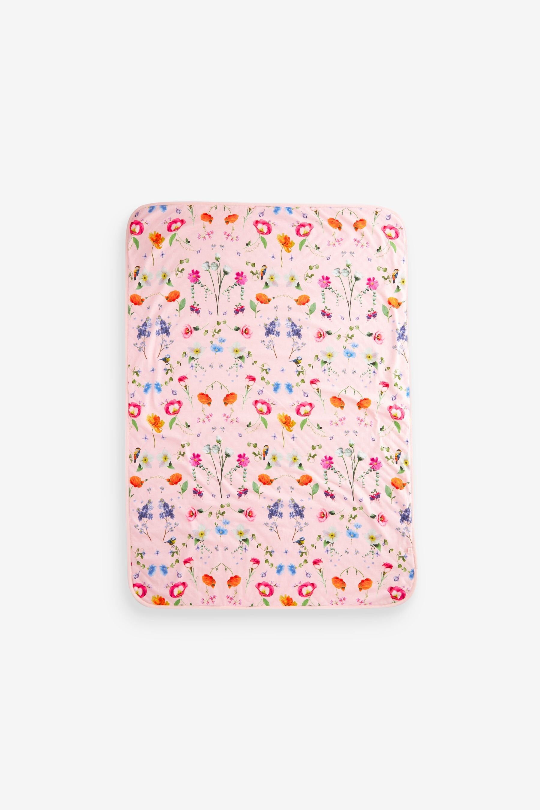 Baker by Ted Baker Pink Floral 100% Cotton Blanket