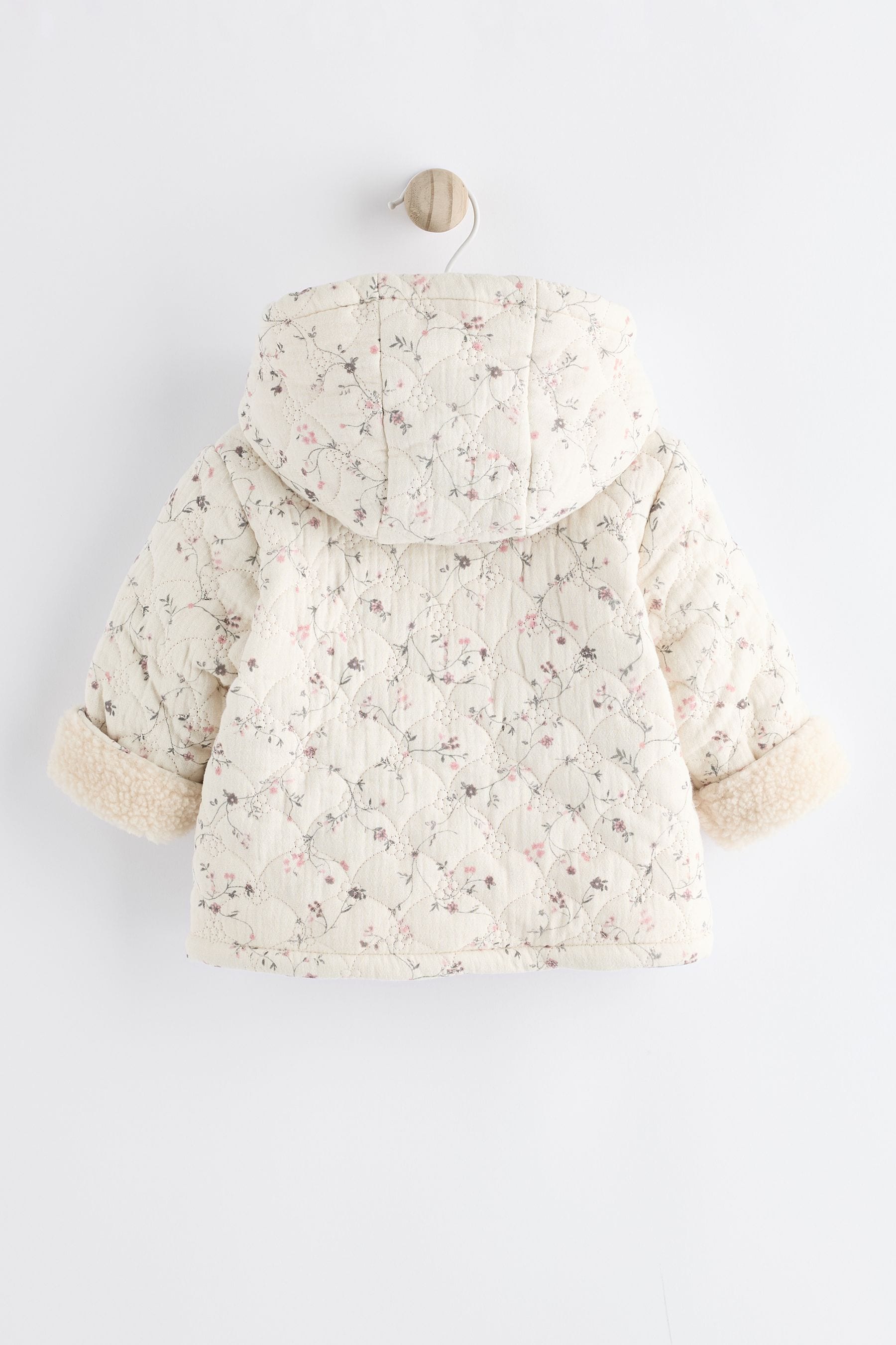 Cream Ditsy Floral Hooded Baby Ditsy Jacket (0mths-2yrs)