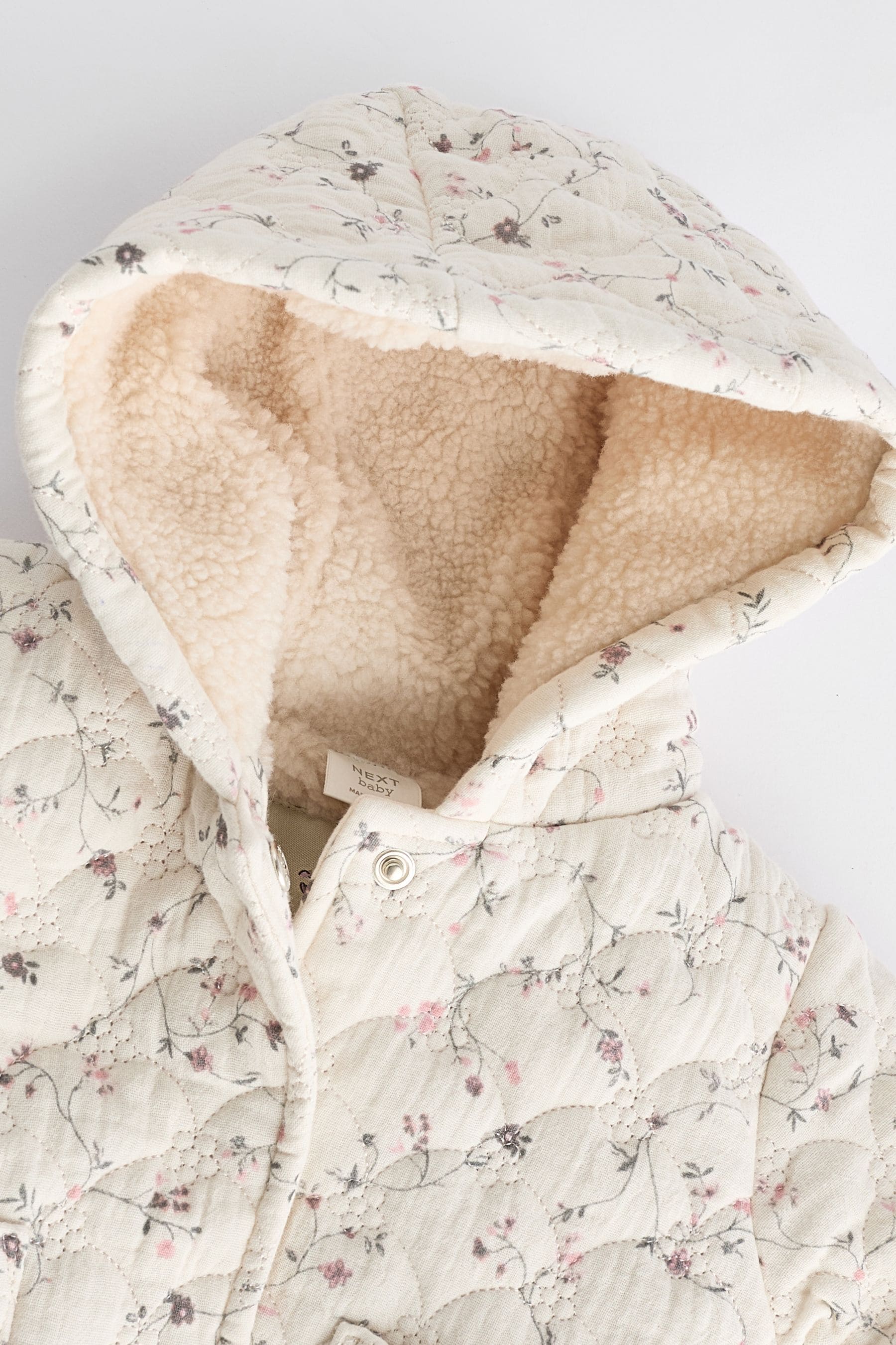 Cream Ditsy Floral Hooded Baby Ditsy Jacket (0mths-2yrs)