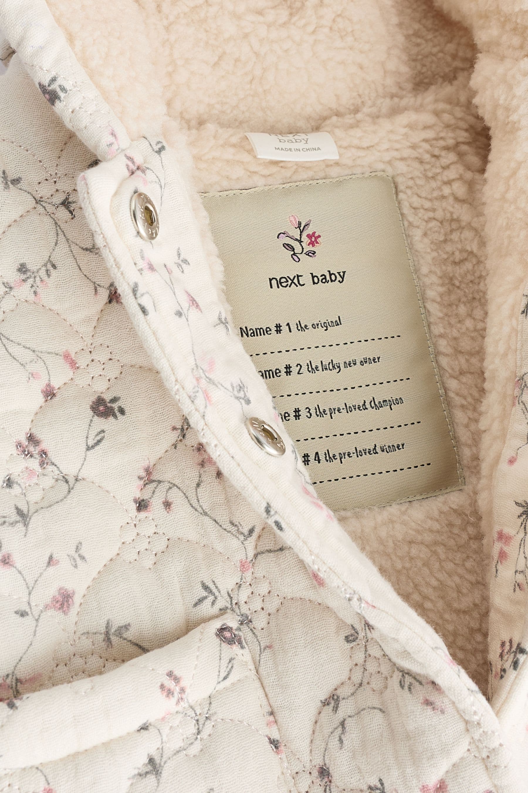 Cream Ditsy Floral Hooded Baby Ditsy Jacket (0mths-2yrs)