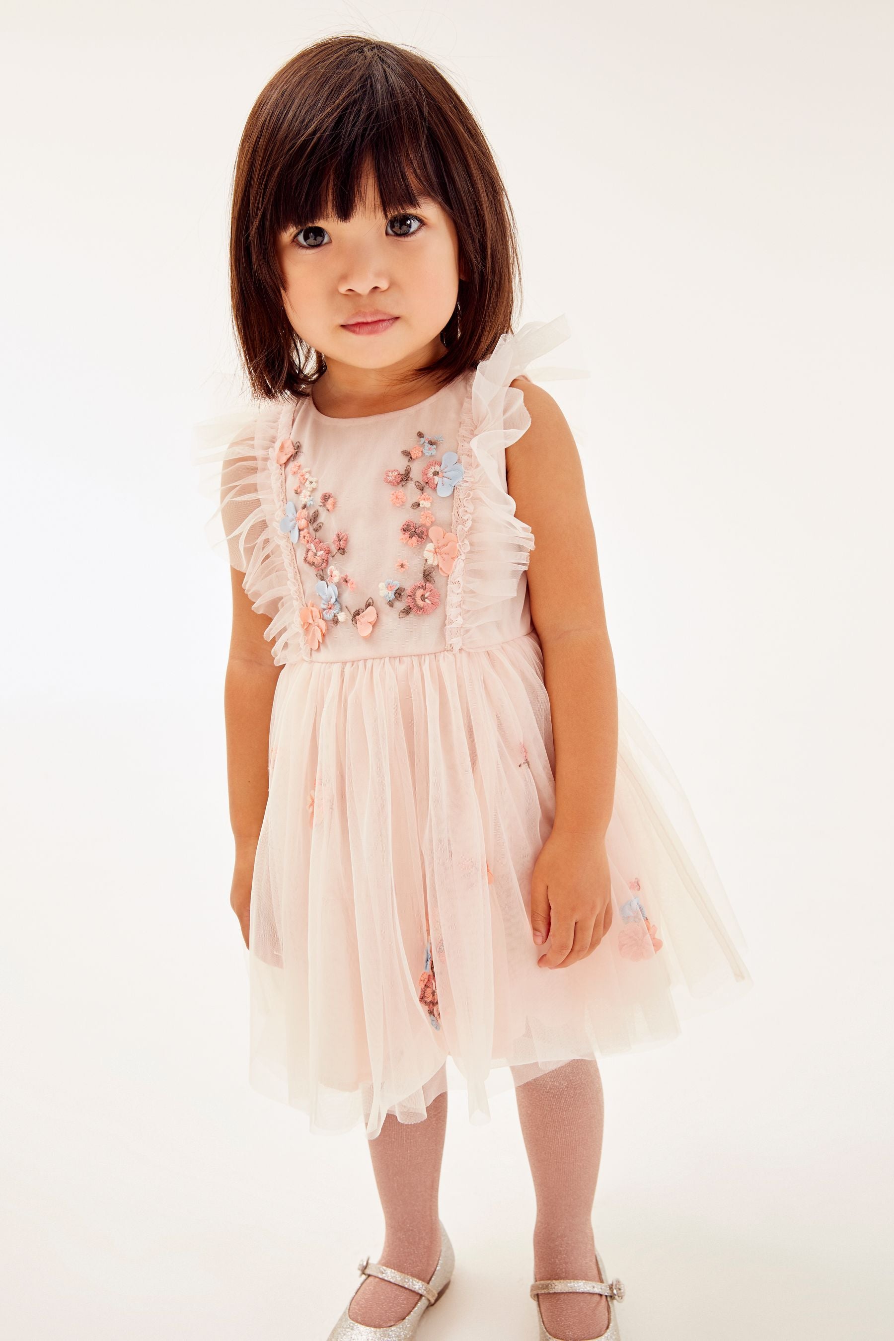 Pink Mesh Party Dress (3mths-8yrs)