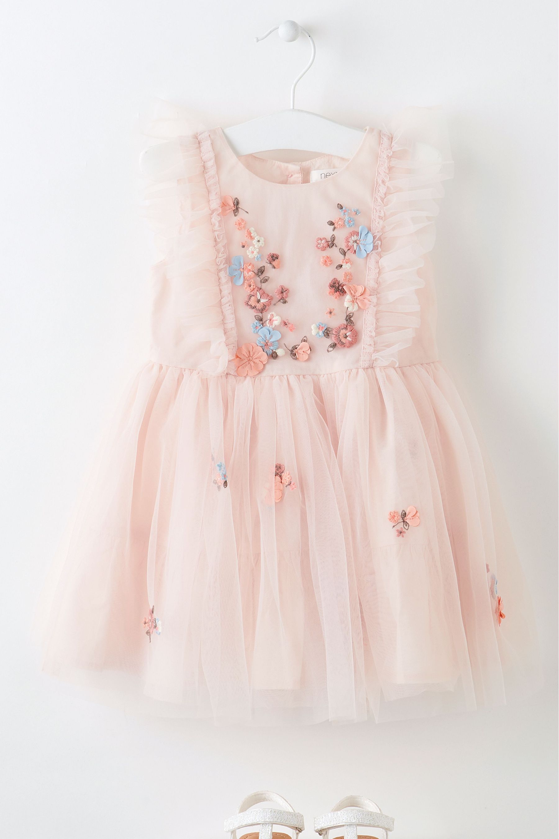 Pink Mesh Party Dress (3mths-8yrs)