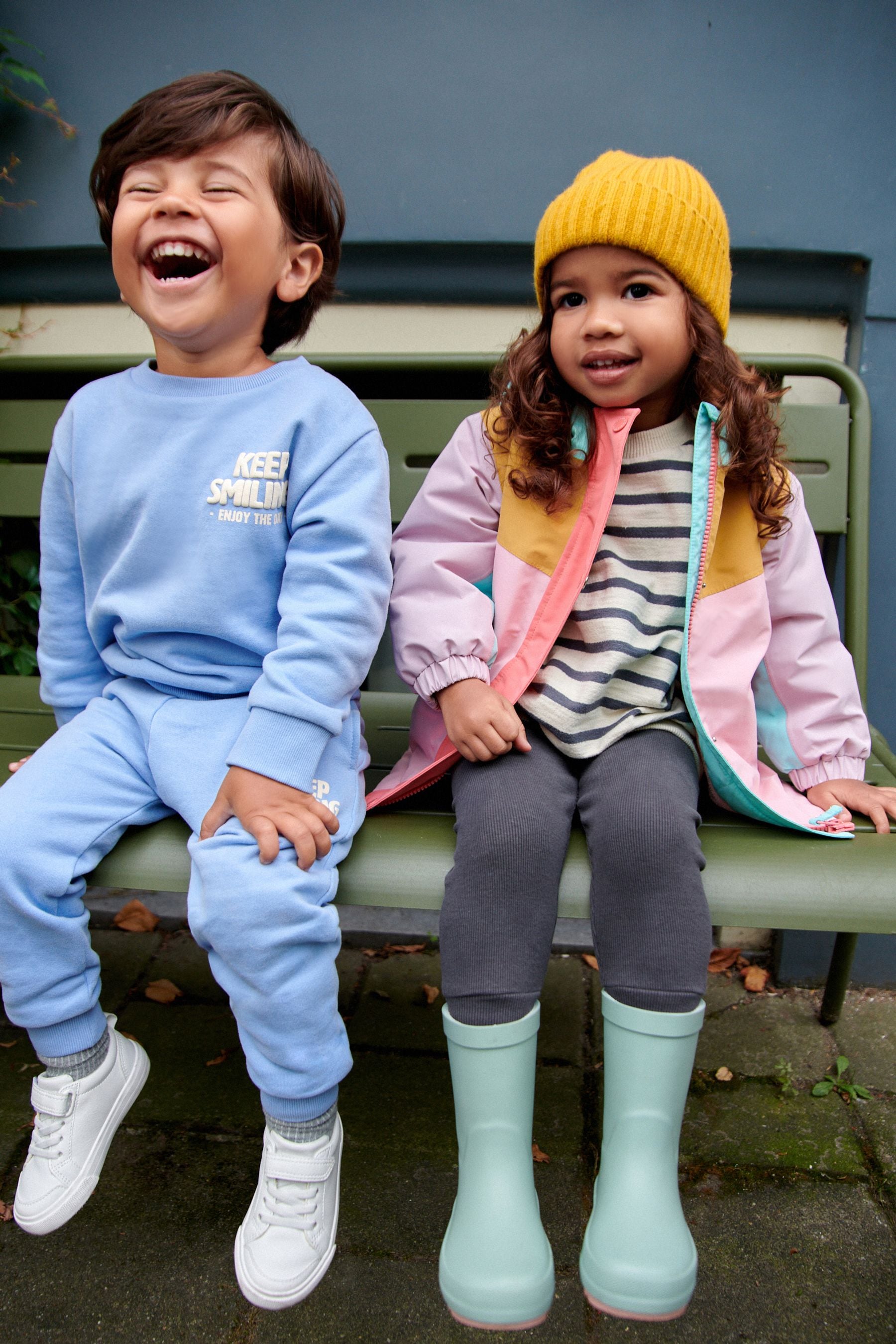 Light Blue Slogan 100% Cotton Sweatshirt And Joggers Set (3mths-7yrs)