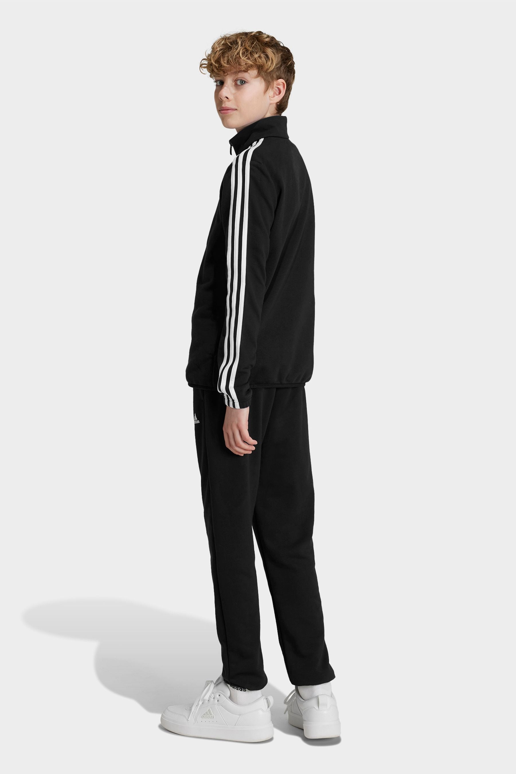 adidas Black Junior Fitted Tracksuit