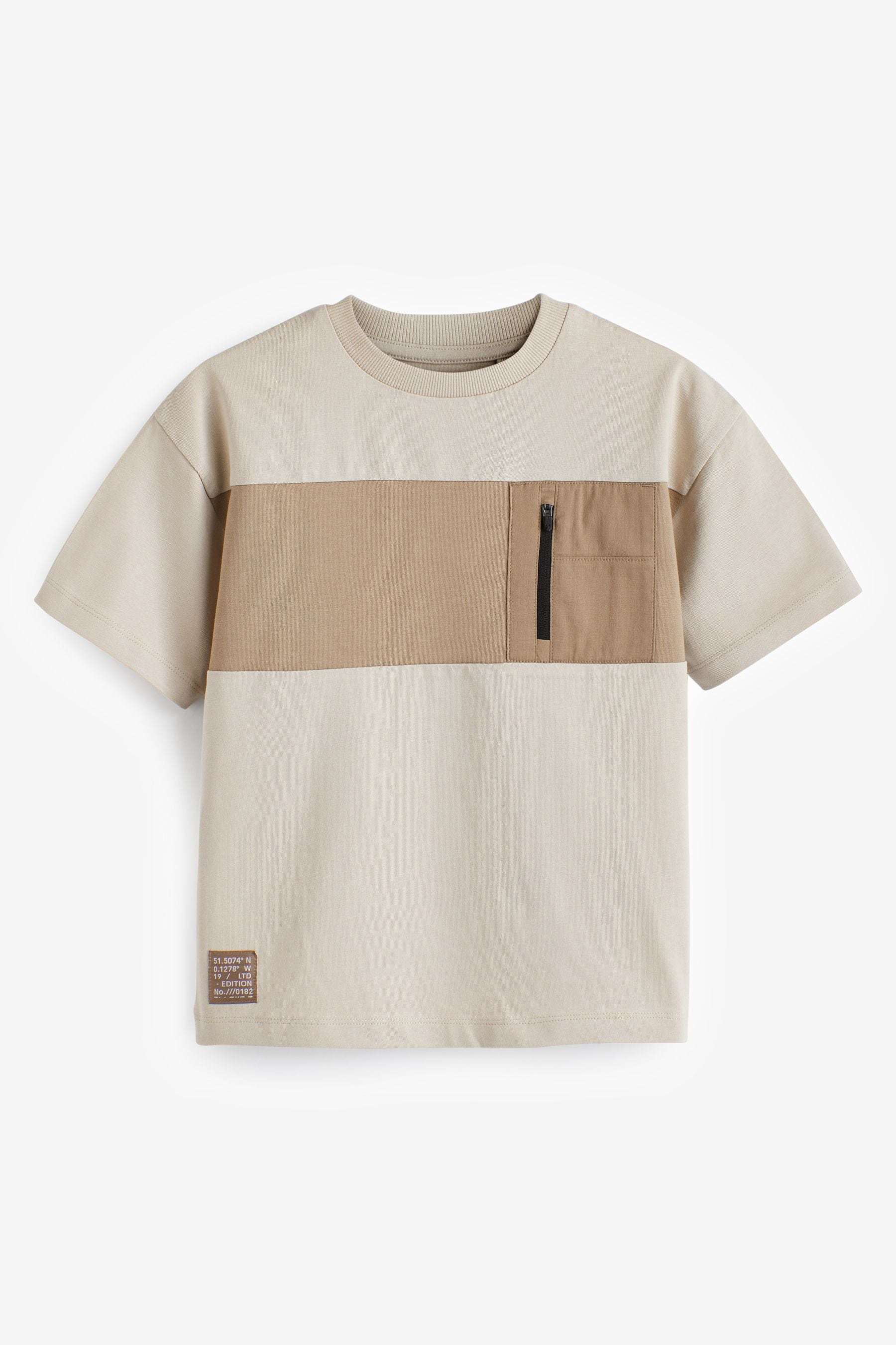 Stone 100% Cotton Short Sleeve Utility T-Shirt (3-16yrs)