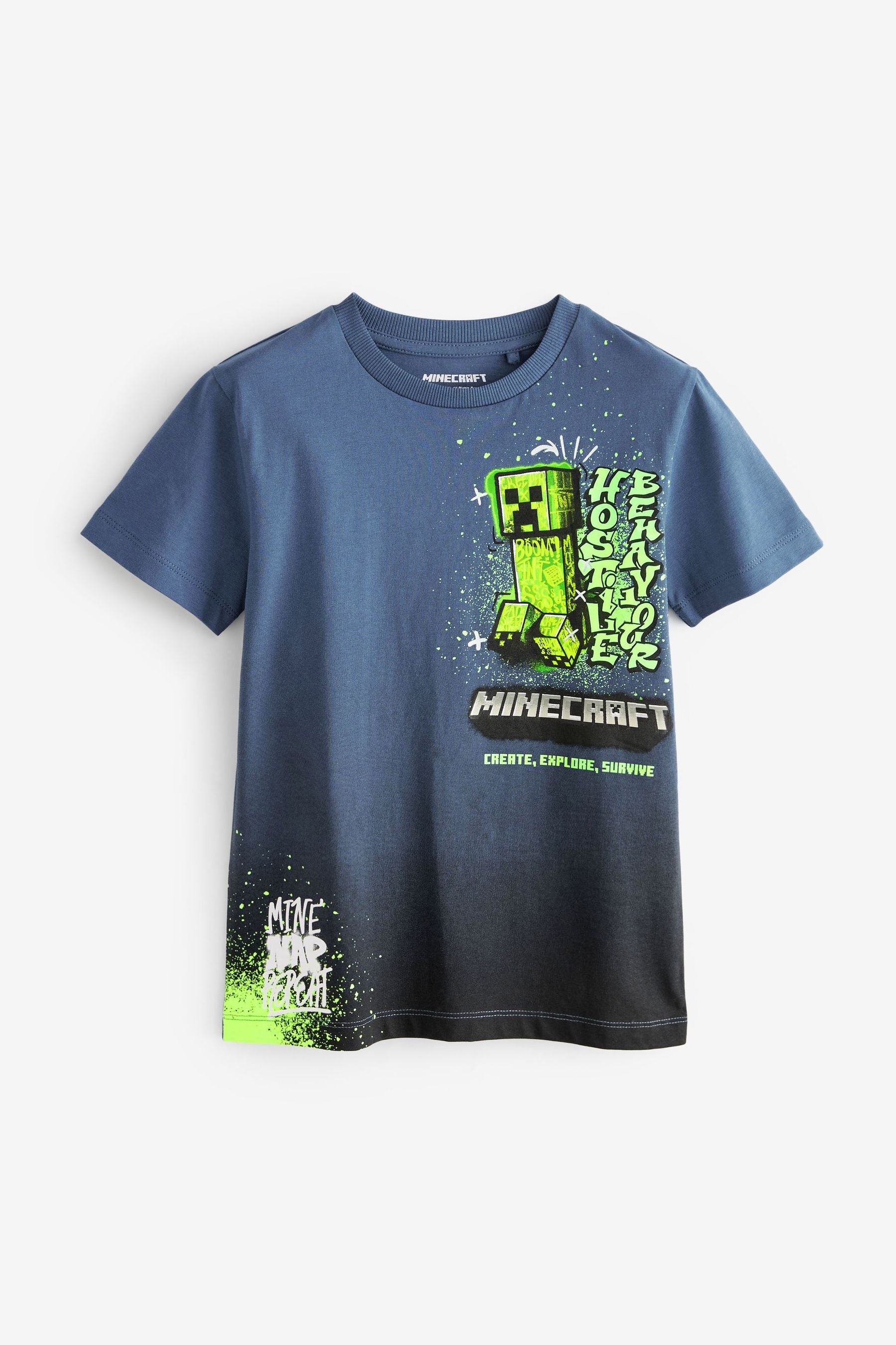 Black Minecraft T-Shirt and Joggers Set (4-16yrs)