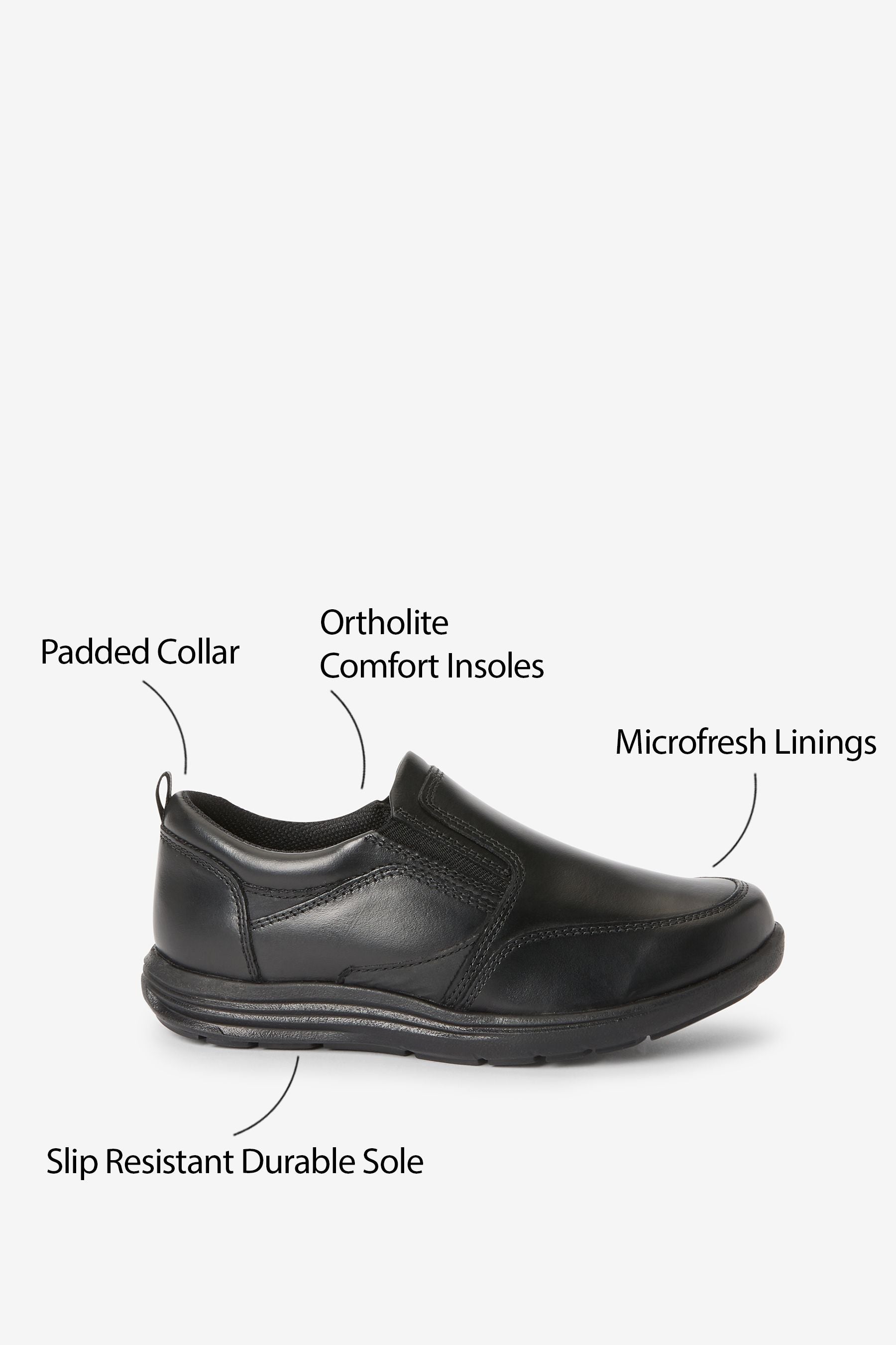 Black School Leather Loafers