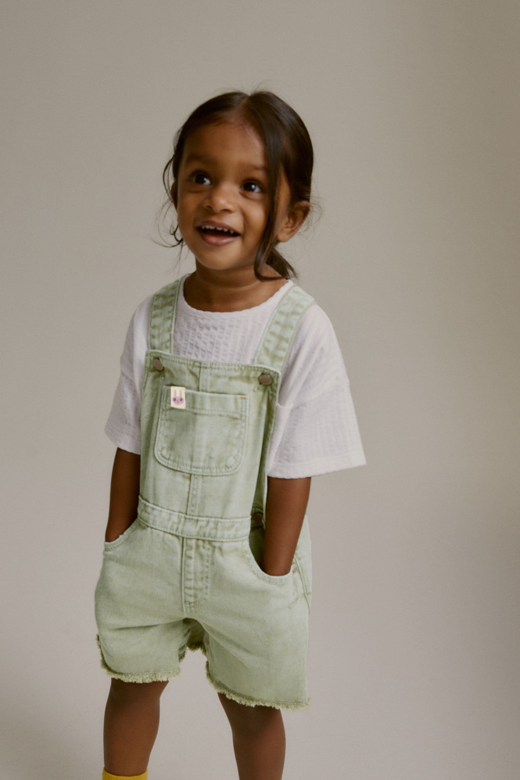 Khaki Dungarees (3mths-7yrs)