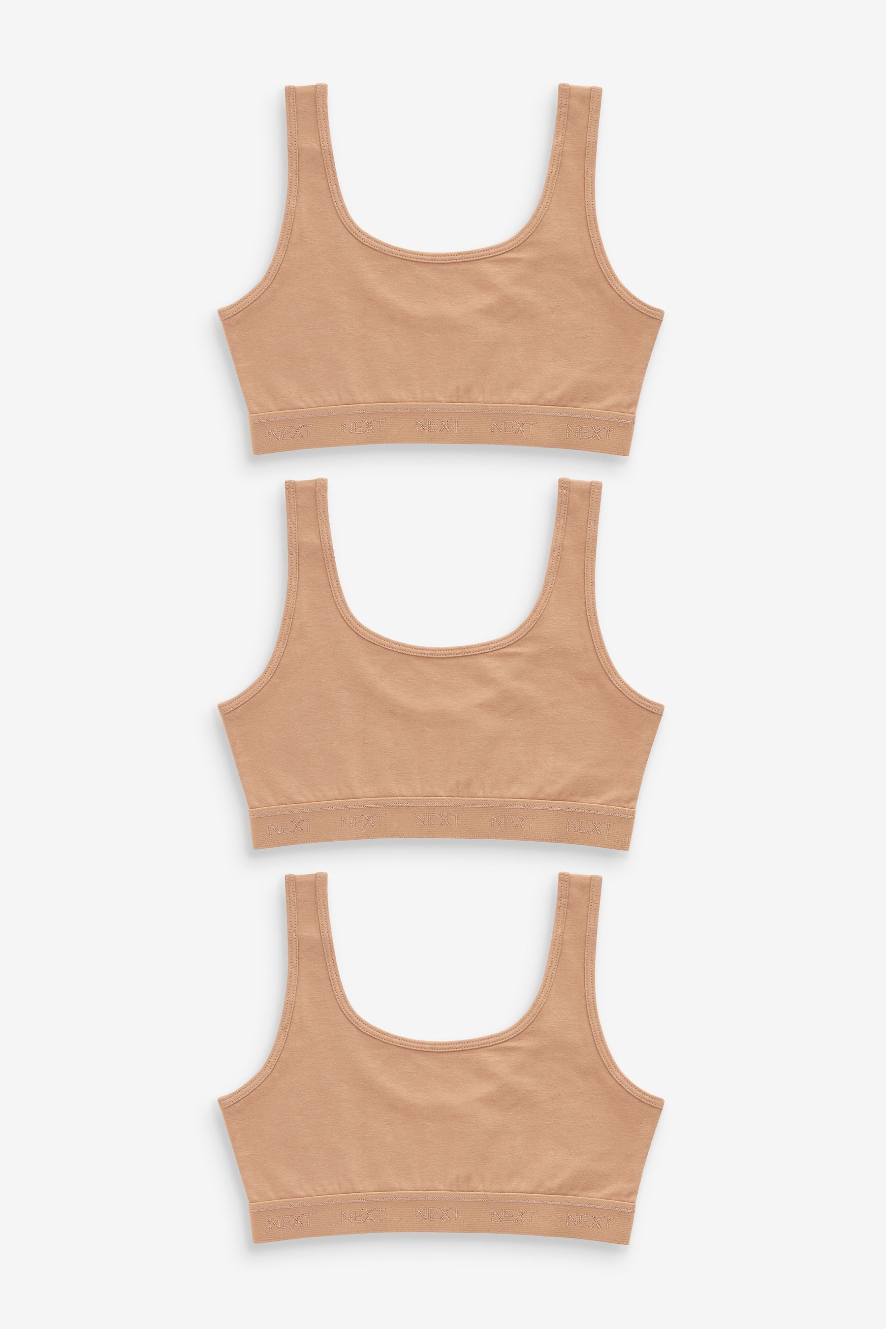 Praline Beige Crop Tops 3 Pack (5-16yrs)