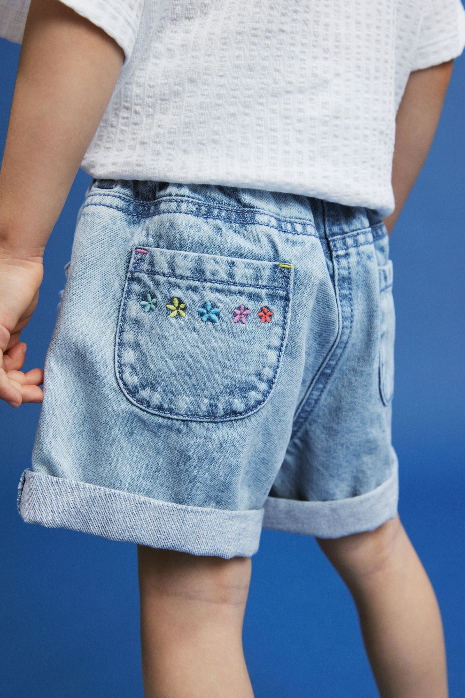 Denim 3D Flower Shorts (3mths-7yrs)