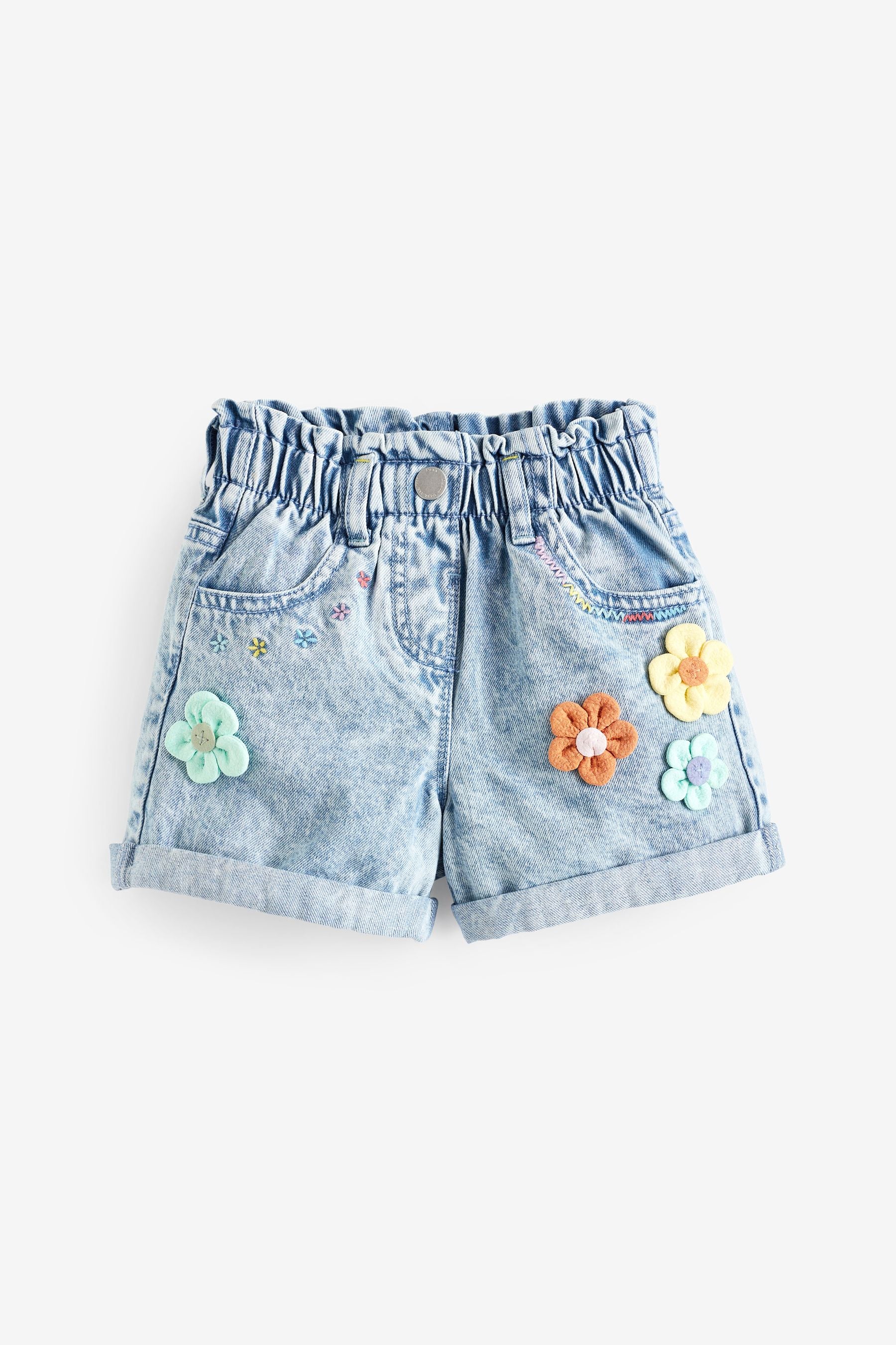 Denim 3D Flower Shorts (3mths-7yrs)