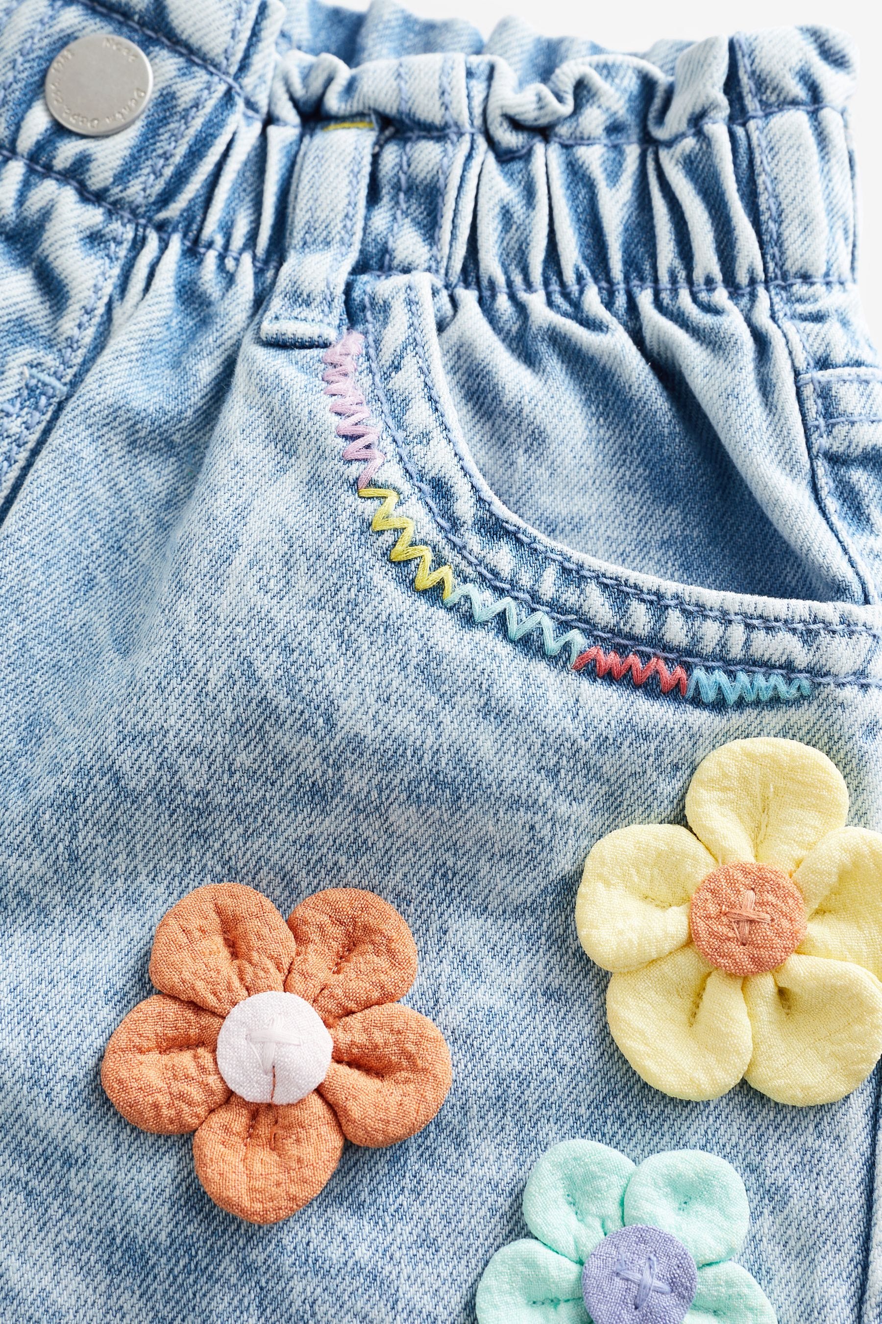 Denim 3D Flower Shorts (3mths-7yrs)