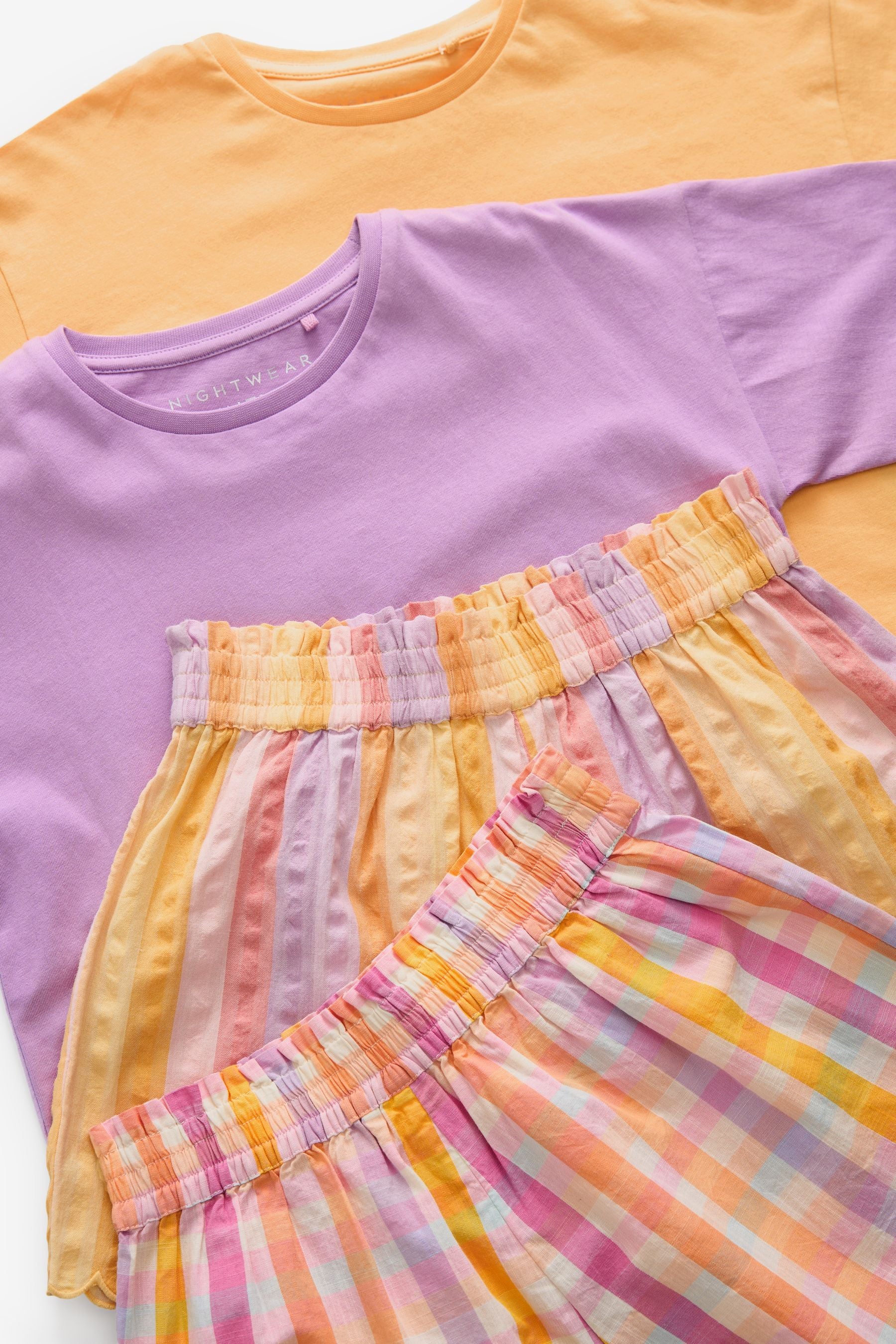 Yellow/Purple Woven Check Pyjamas 2 Pack (3-16yrs)