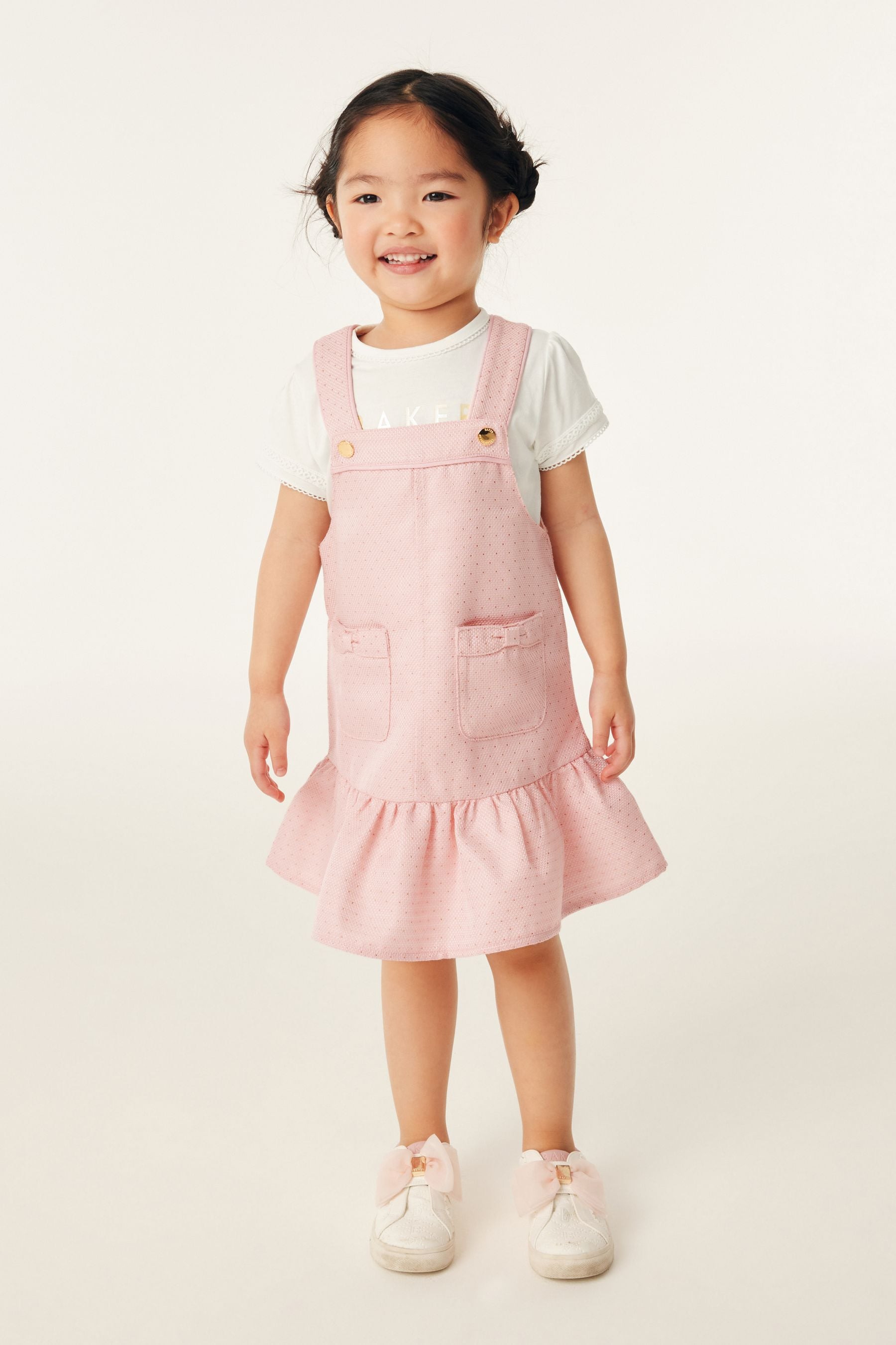 Pink Baker by Ted Baker Pink Pinafore and T-Shirt Set