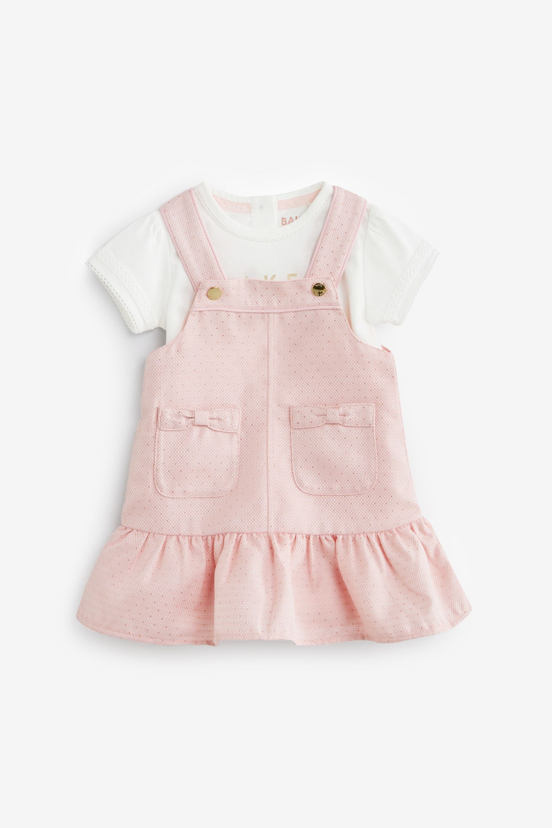 Pink Baker by Ted Baker Pink Pinafore and T-Shirt Set