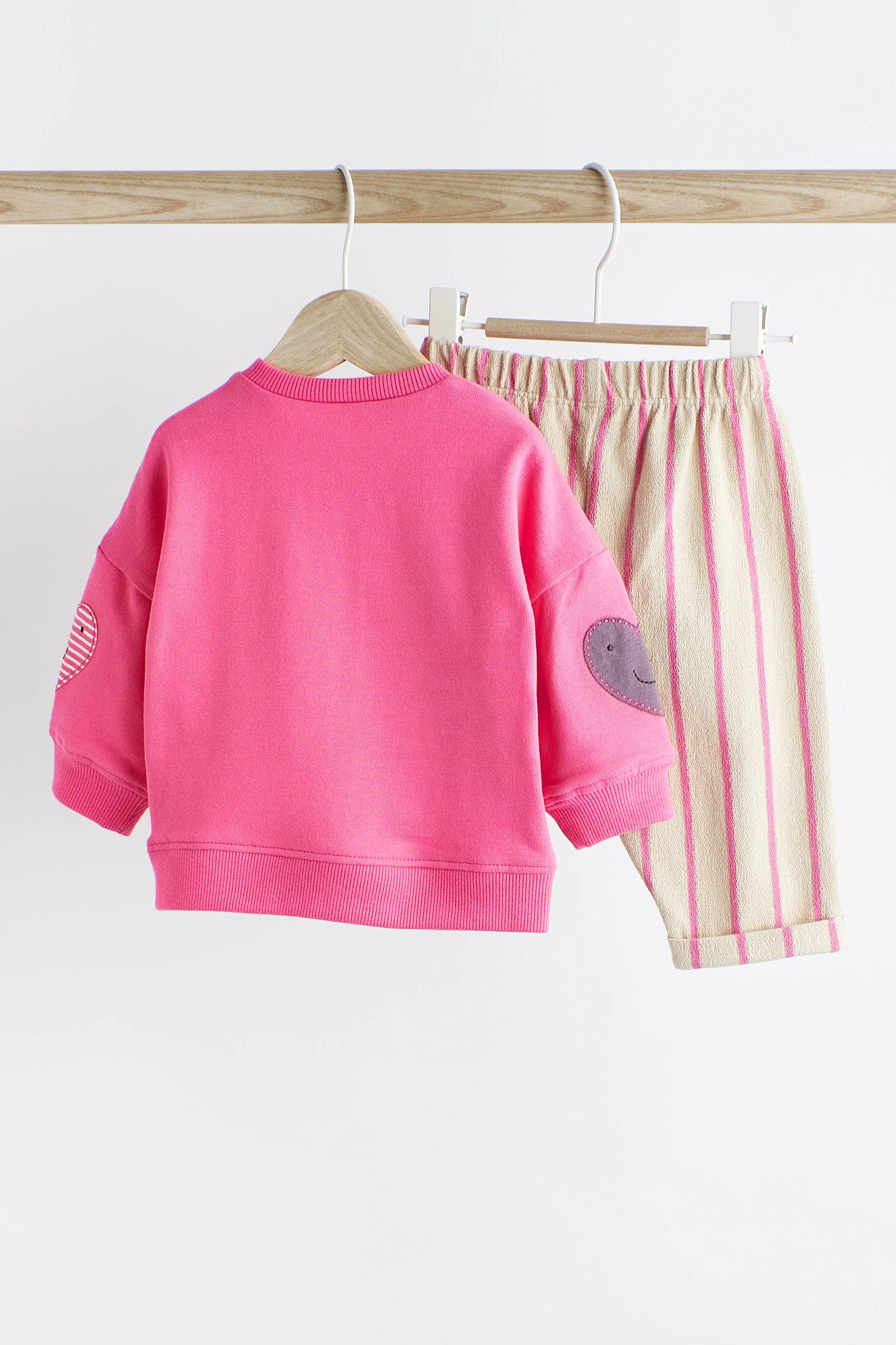 Pink 2pc Baby Sweater & Trousers Set