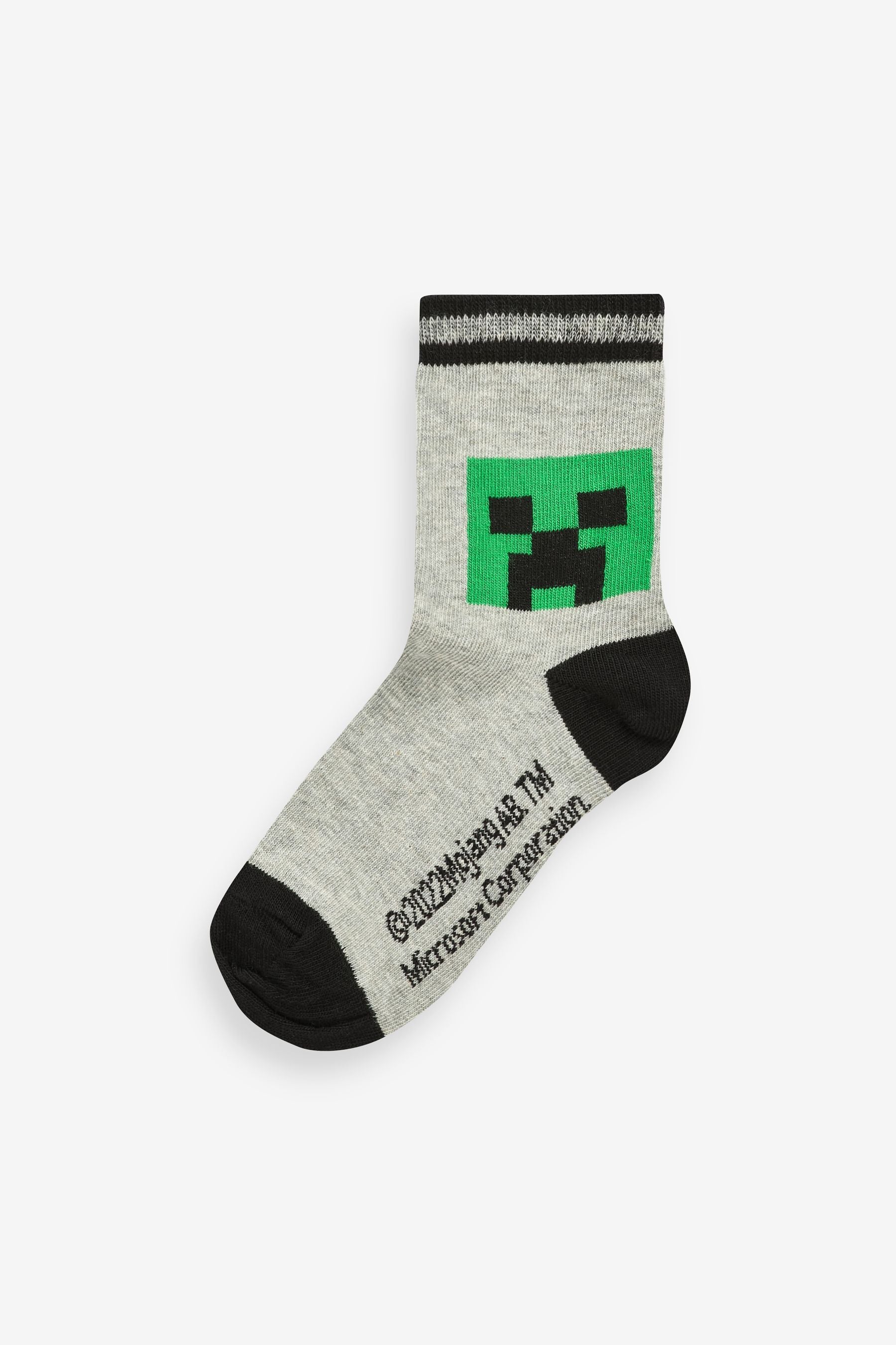 Minecraft Creeper License Character 5 Pack Cotton Rich Socks