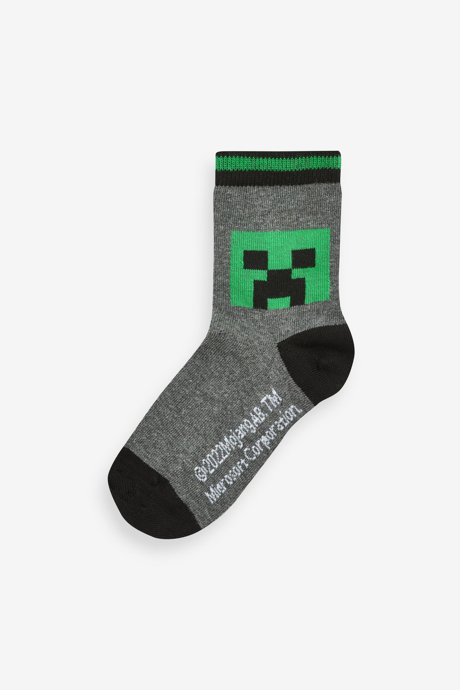 Minecraft Creeper License Character 5 Pack Cotton Rich Socks