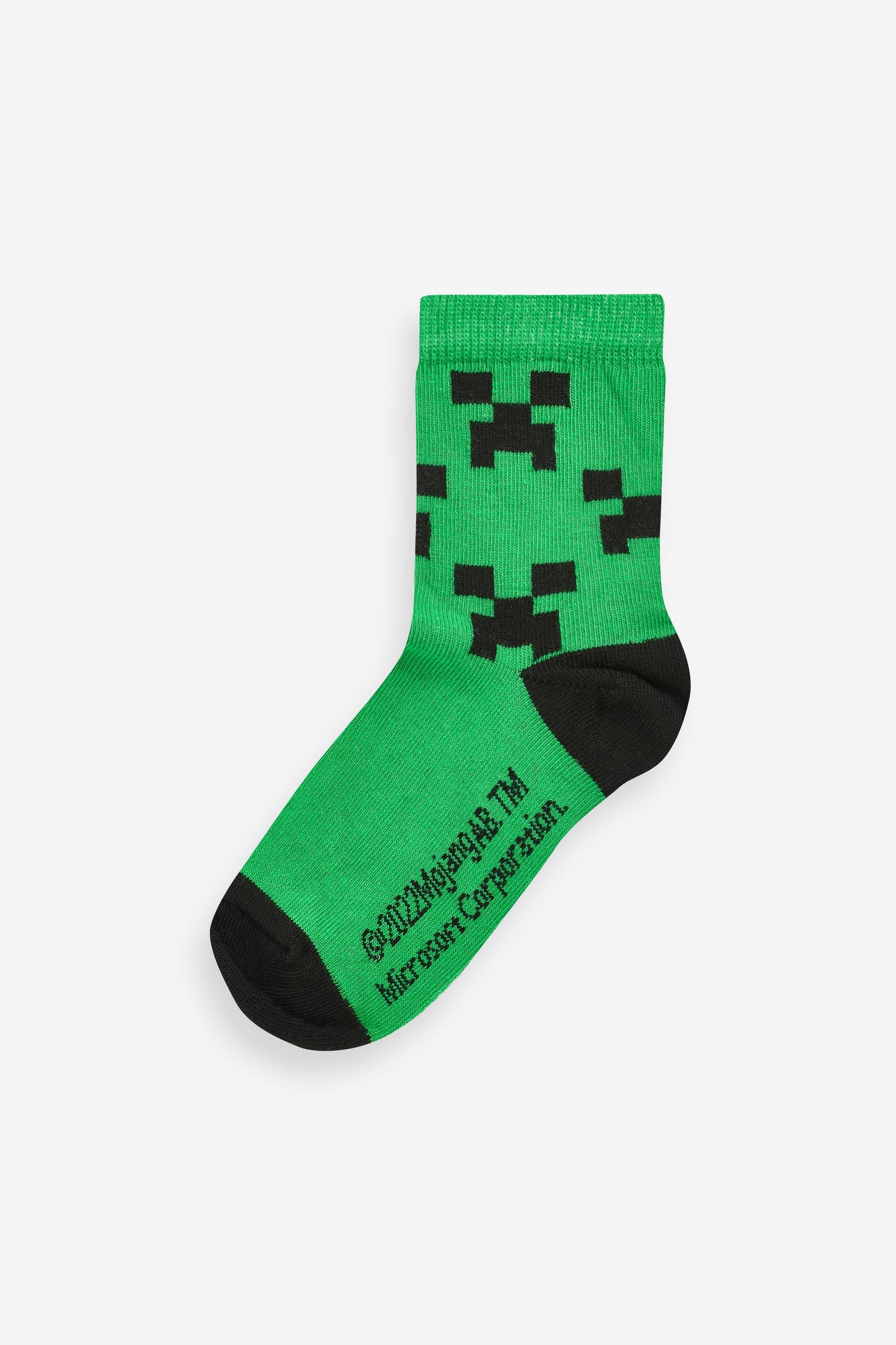 Minecraft Creeper License Character 5 Pack Cotton Rich Socks