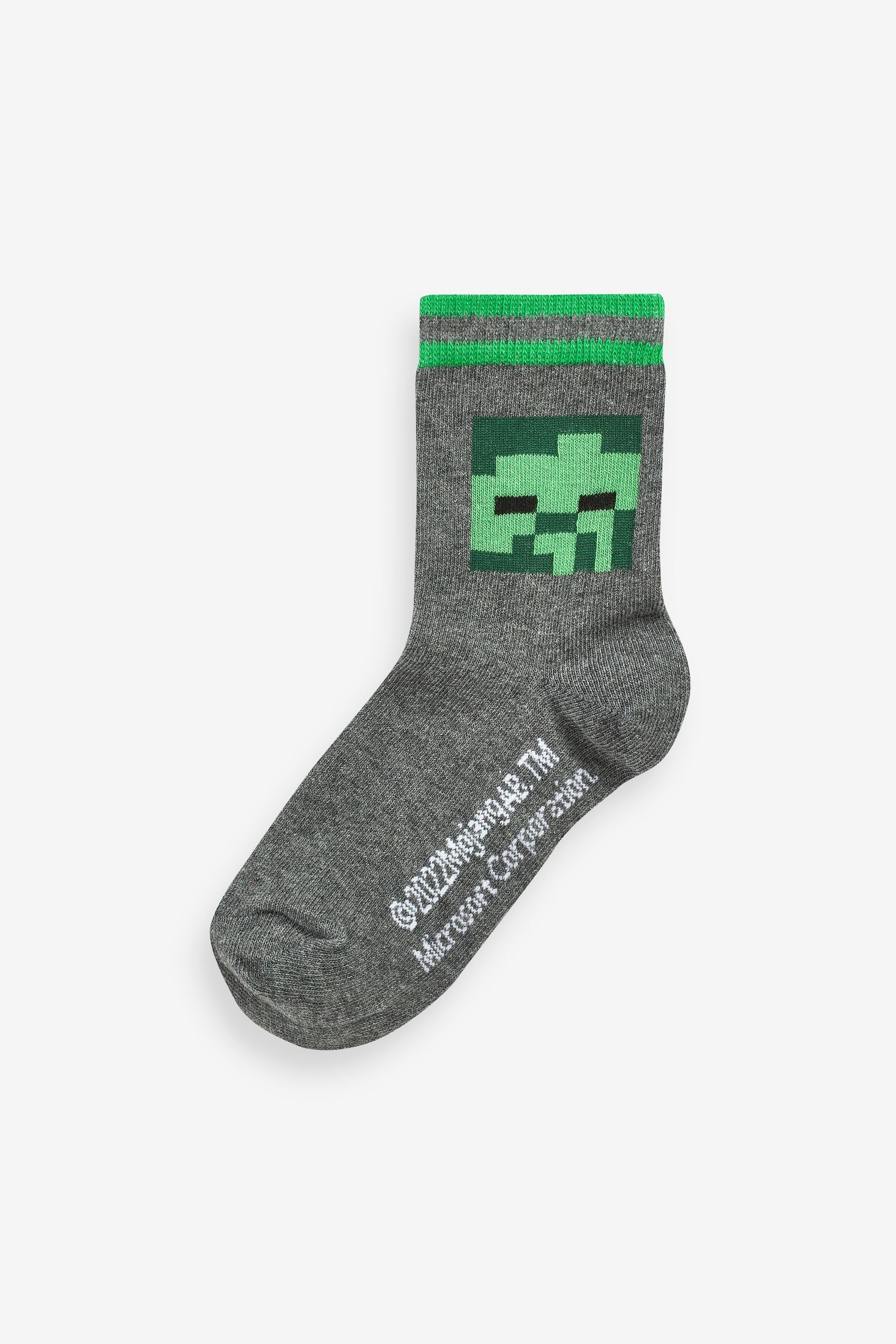 Minecraft Creeper License Character 5 Pack Cotton Rich Socks