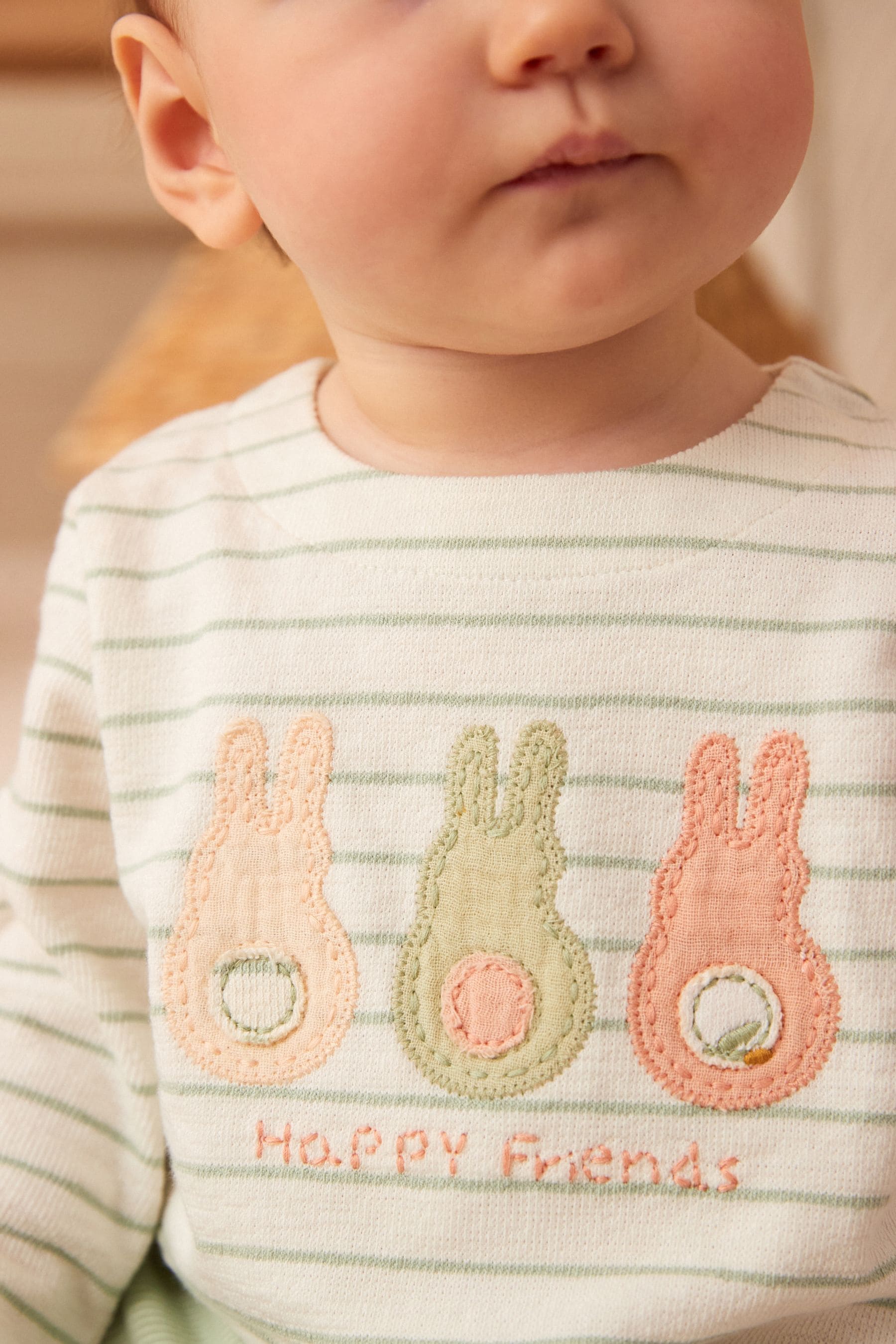 Green Bunny Baby Top And Leggings Set