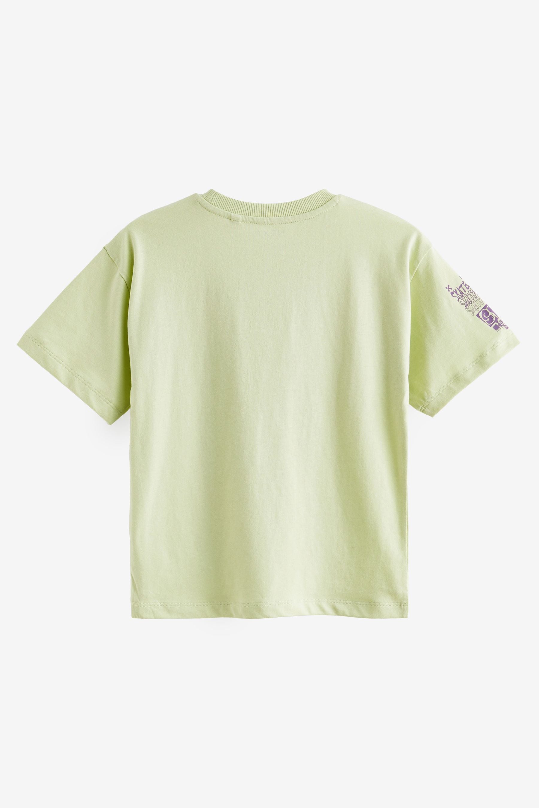 Lime Green/White Graffiti Relaxed Fit Graphic 100% Cotton Short Sleeve T-Shirts 3 Pack (3-16yrs)