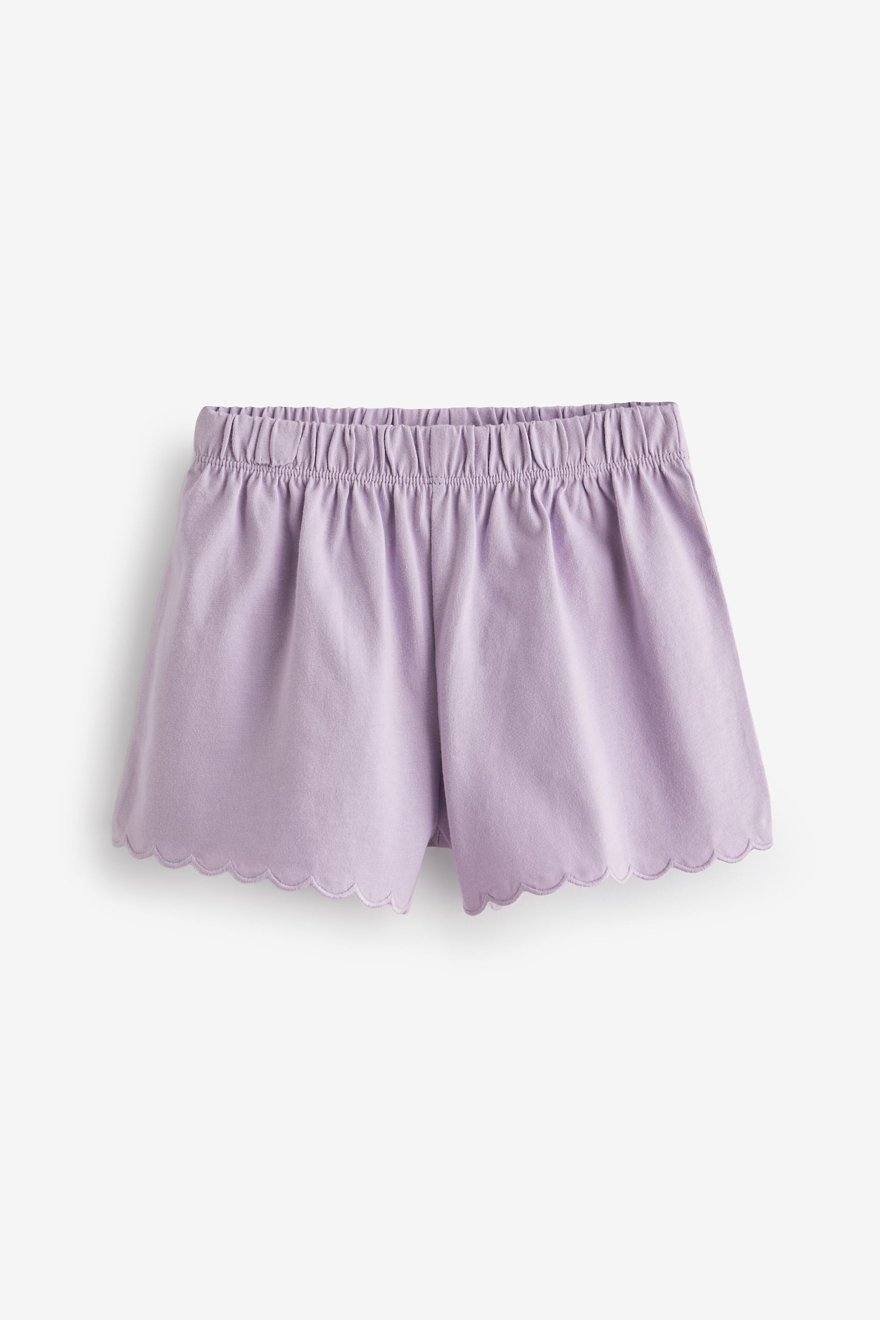 Lilac/Green/Peach 3 Pack Cotton Scallop Edge Shorts (3mths-7yrs)