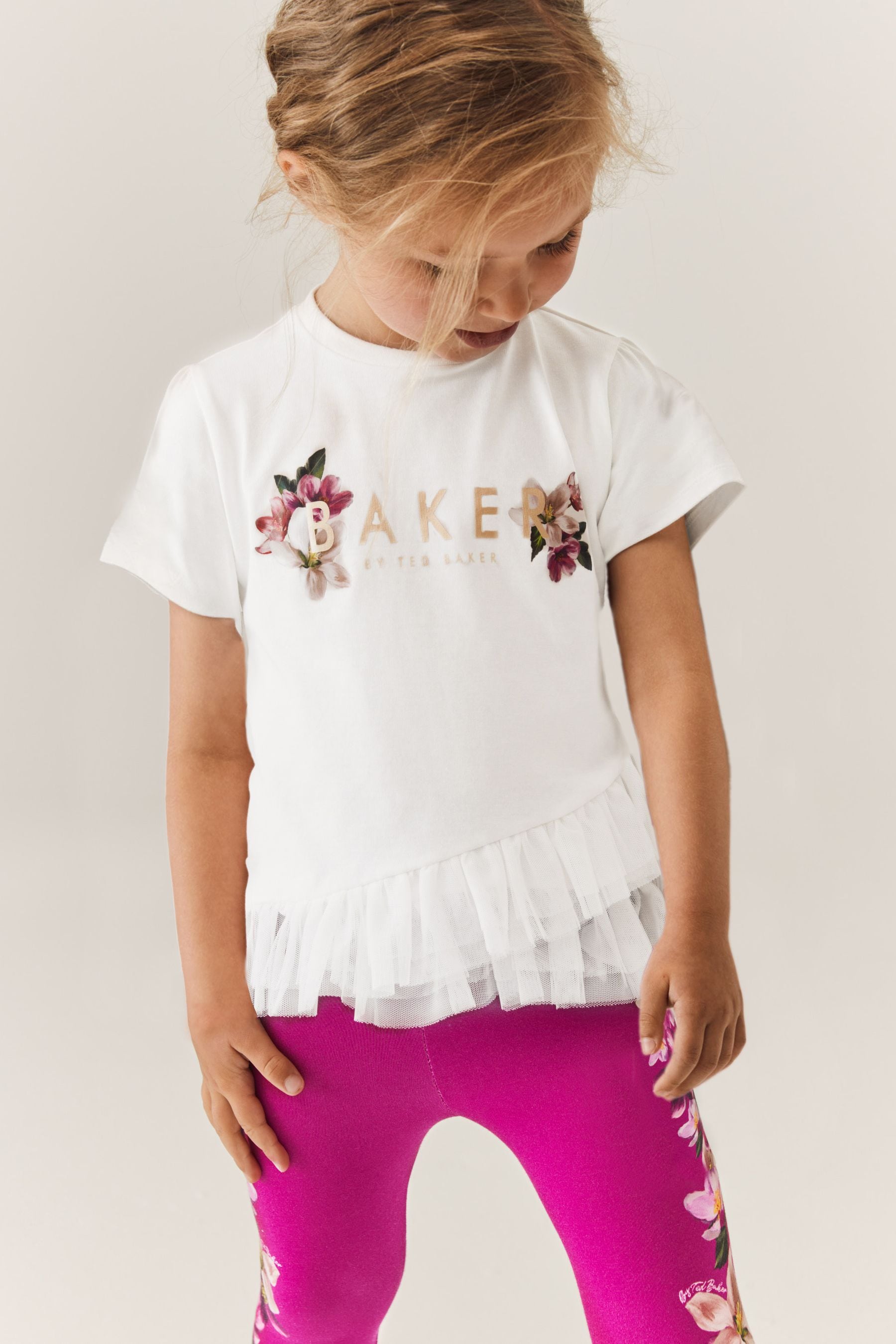 Pink Baker by Ted Baker Mesh T-Shirt And Leggings Set