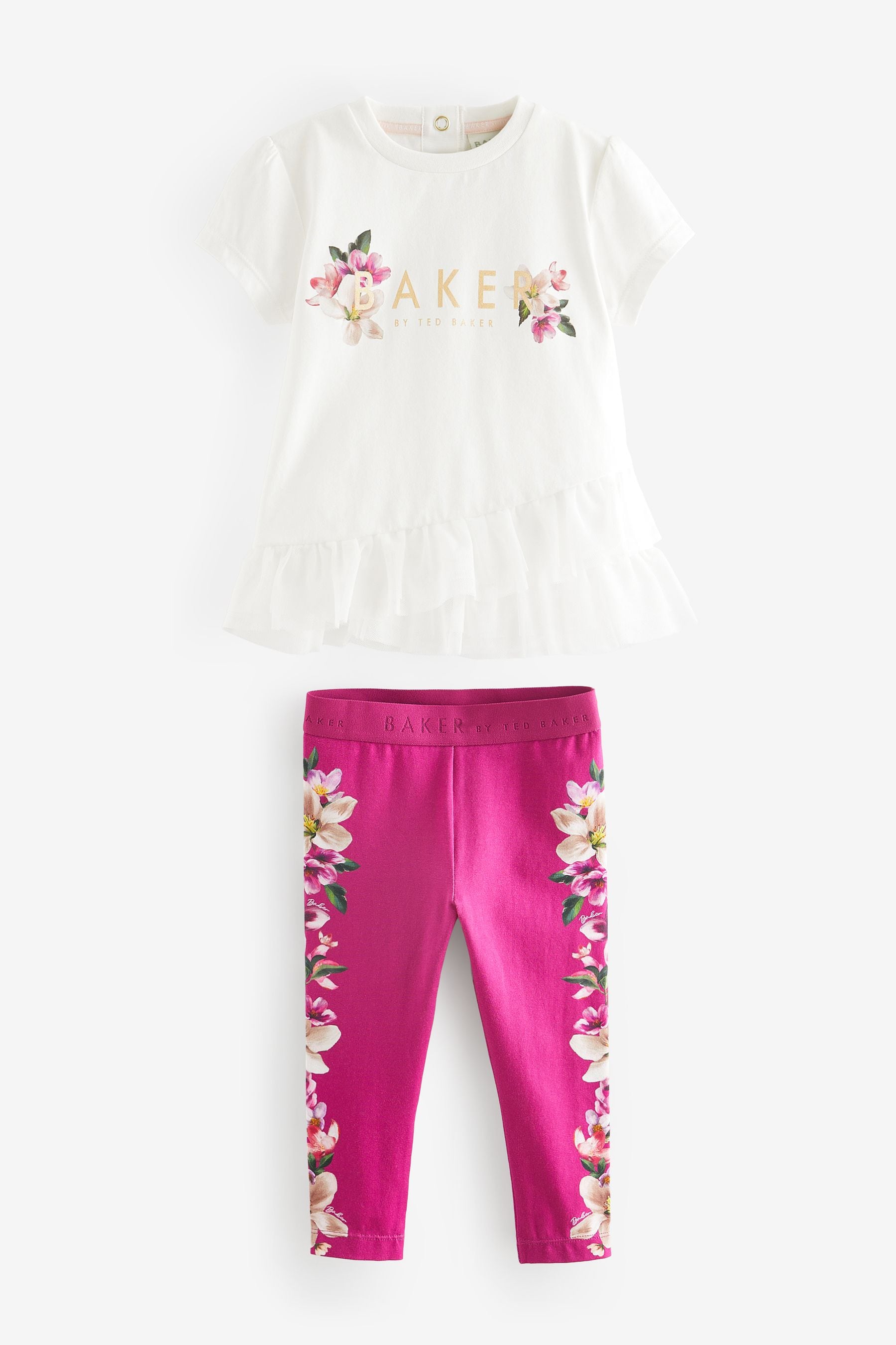 Pink Baker by Ted Baker Mesh T-Shirt And Leggings Set