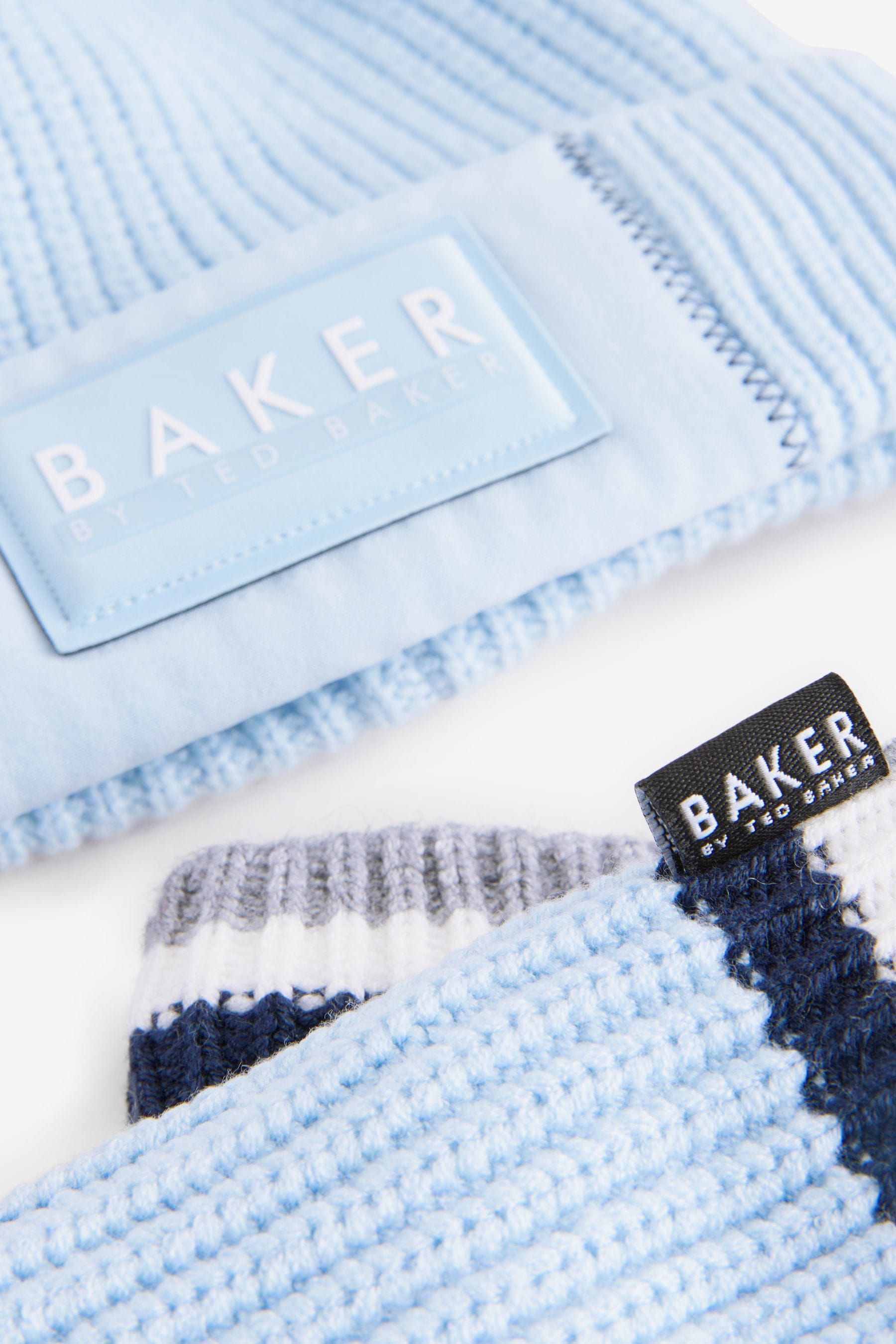 Baker by Ted Baker Boys Navy Pom Beanie And Mittens Set