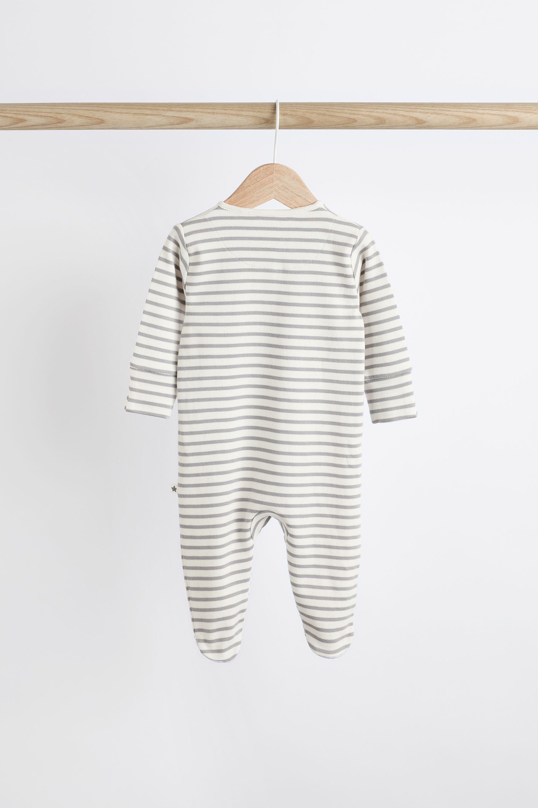 Grey Whale Baby 2 Way Zip Sleepsuits 3 Pack (0mths-2yrs)