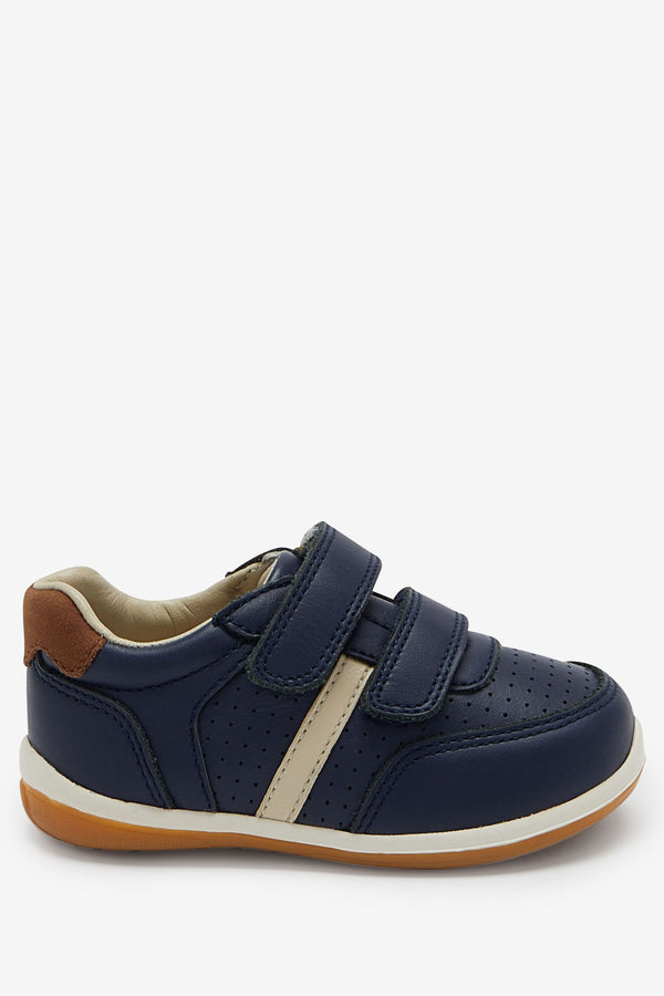 Navy Touch Fastening Leather First Walker Baby Shoes