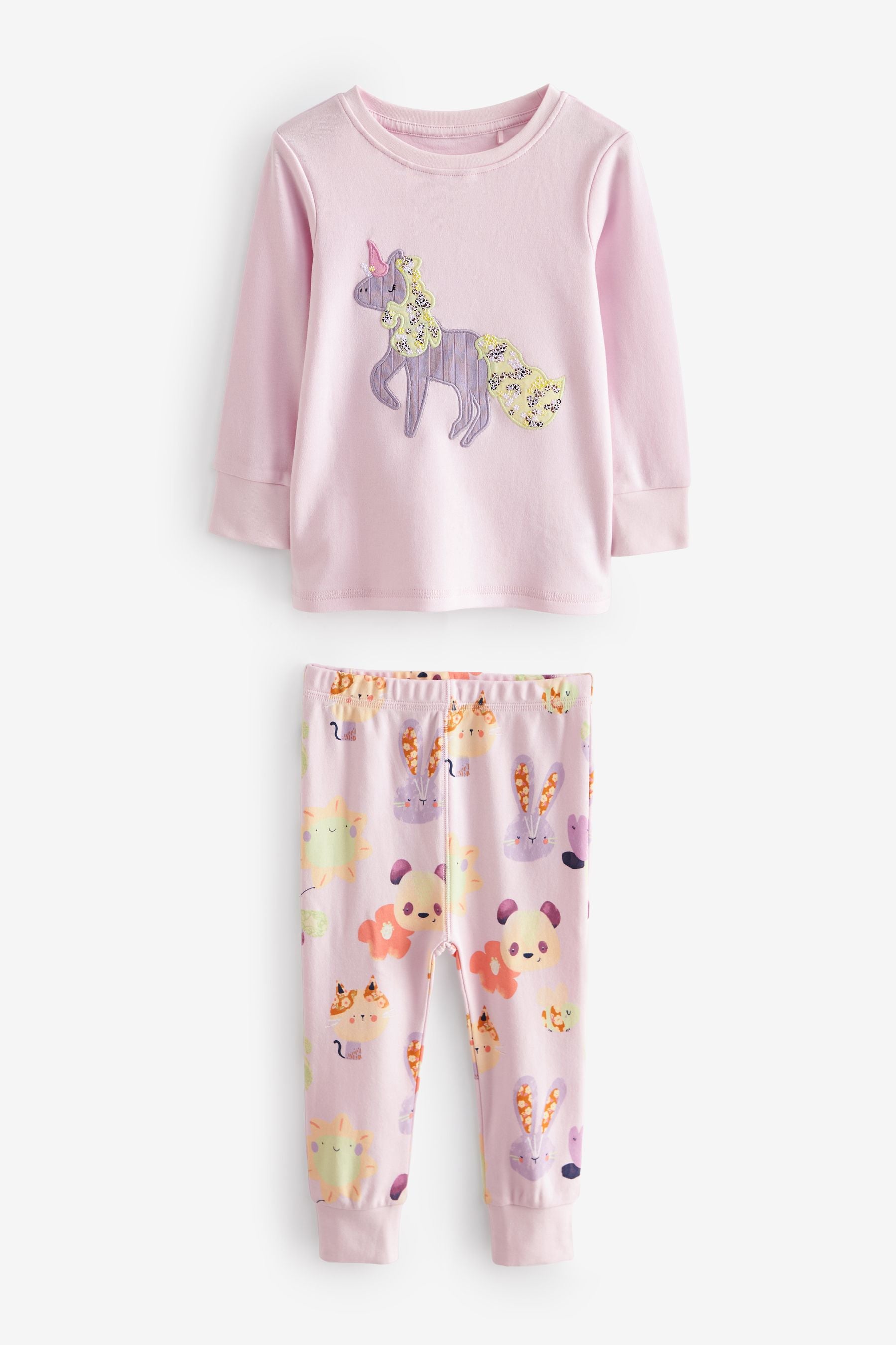 Orange/ Green/ Purple Unicorn Pyjamas 3 Pack (9mths-8yrs)