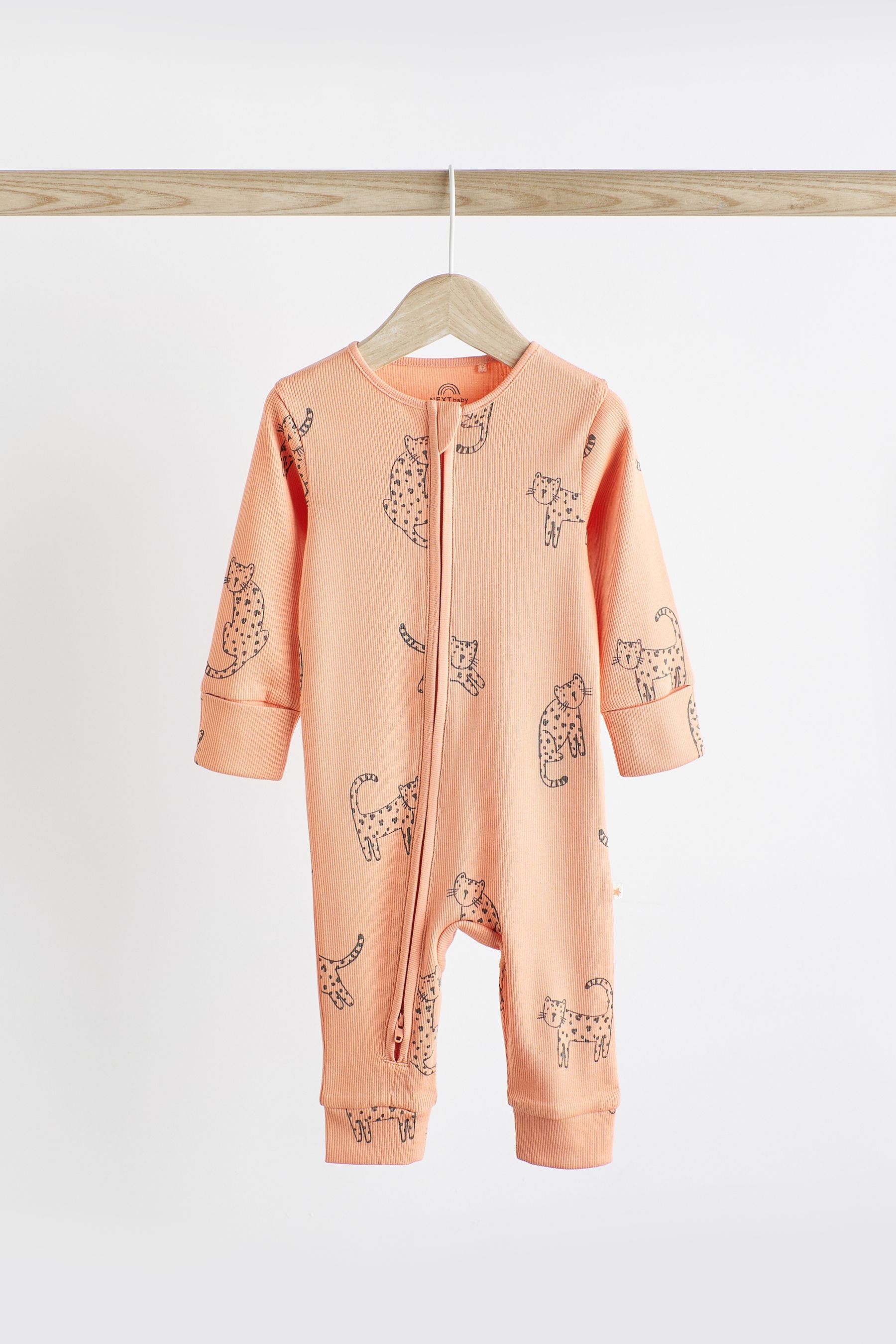 Fluro Safari Animal Baby Footless Zipped Sleepsuits 5 Pack (0mths-3yrs)