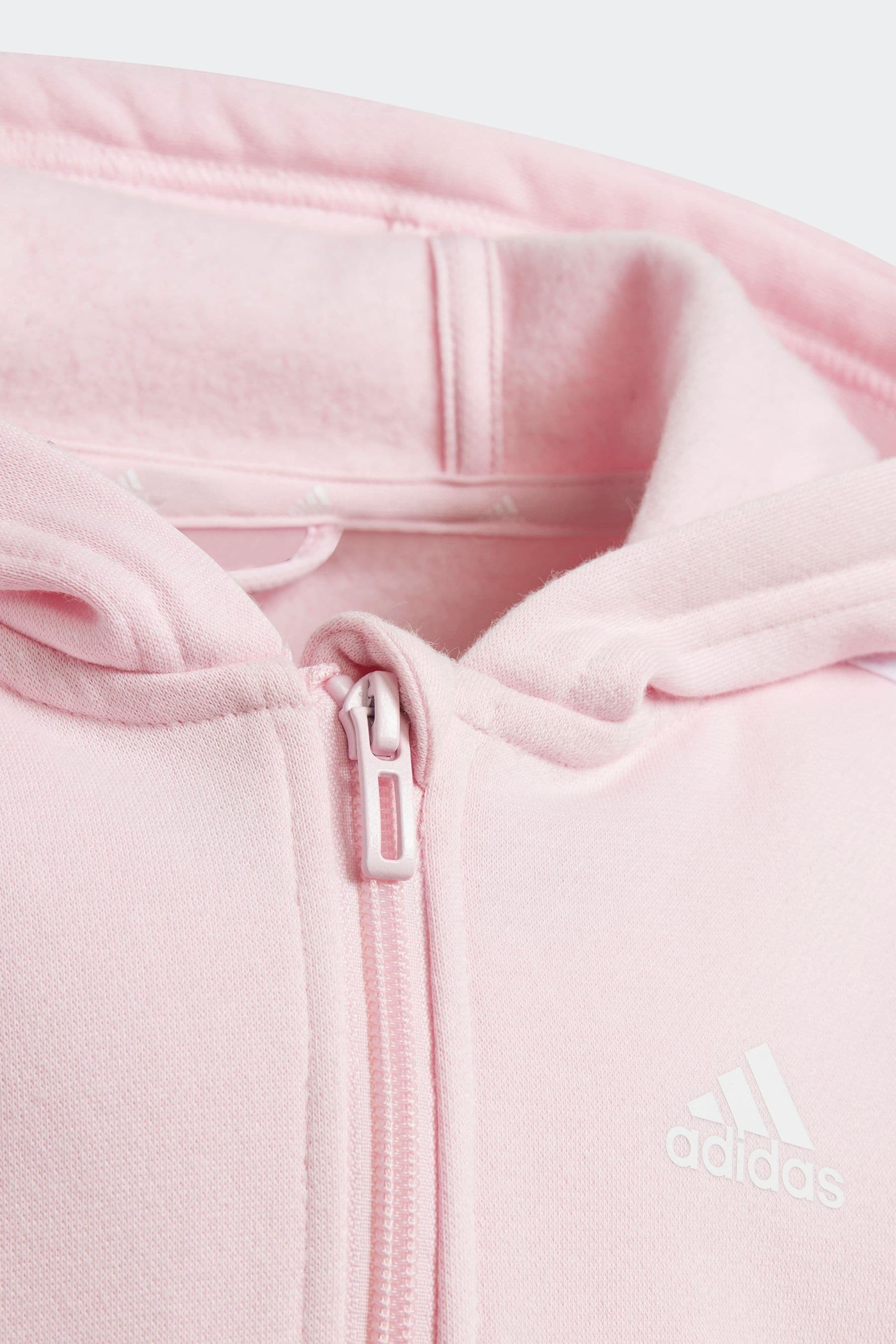 Light Pink adidas Sportswear Essentials 3 Stripes Zip Hooded Jacket