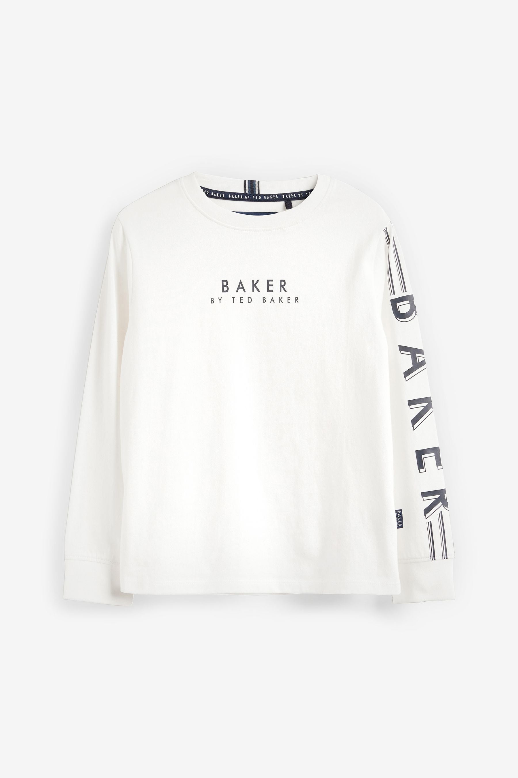 Baker by Ted Baker Long Sleeve Logo 100% Cotton T-Shirt