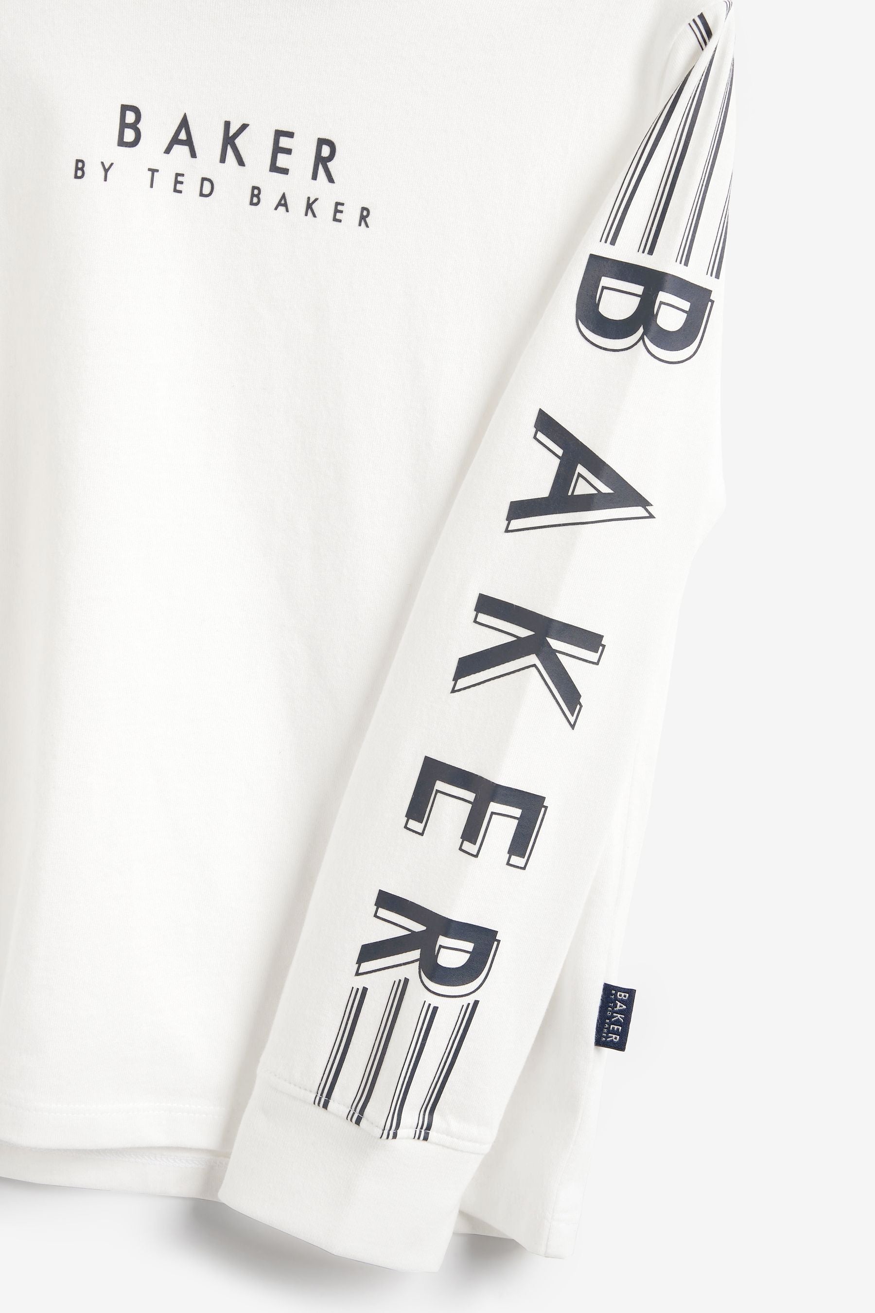 Baker by Ted Baker Long Sleeve Logo 100% Cotton T-Shirt