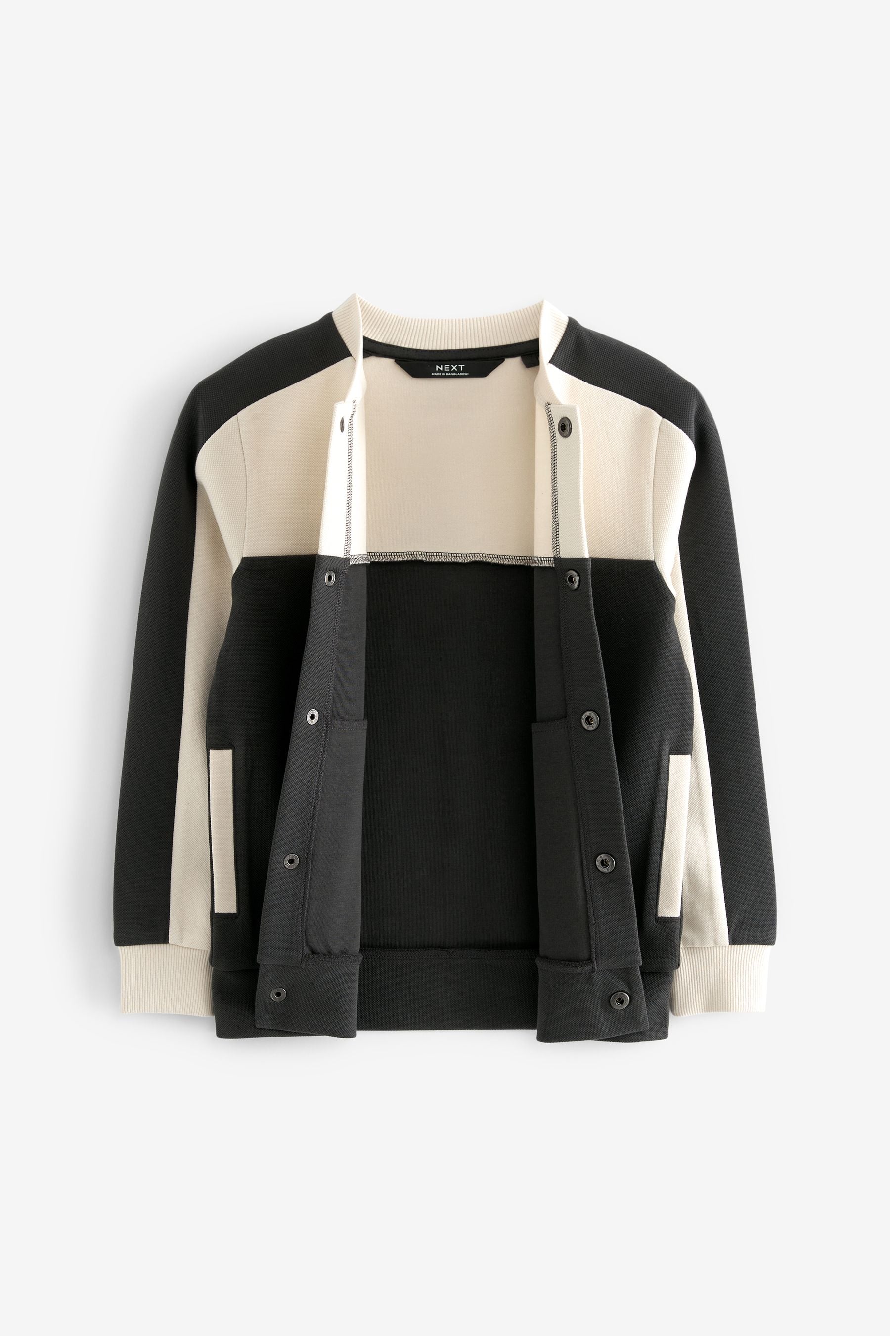 Cream/Black Colourblock Smart Bomber Jacket (3-16yrs)