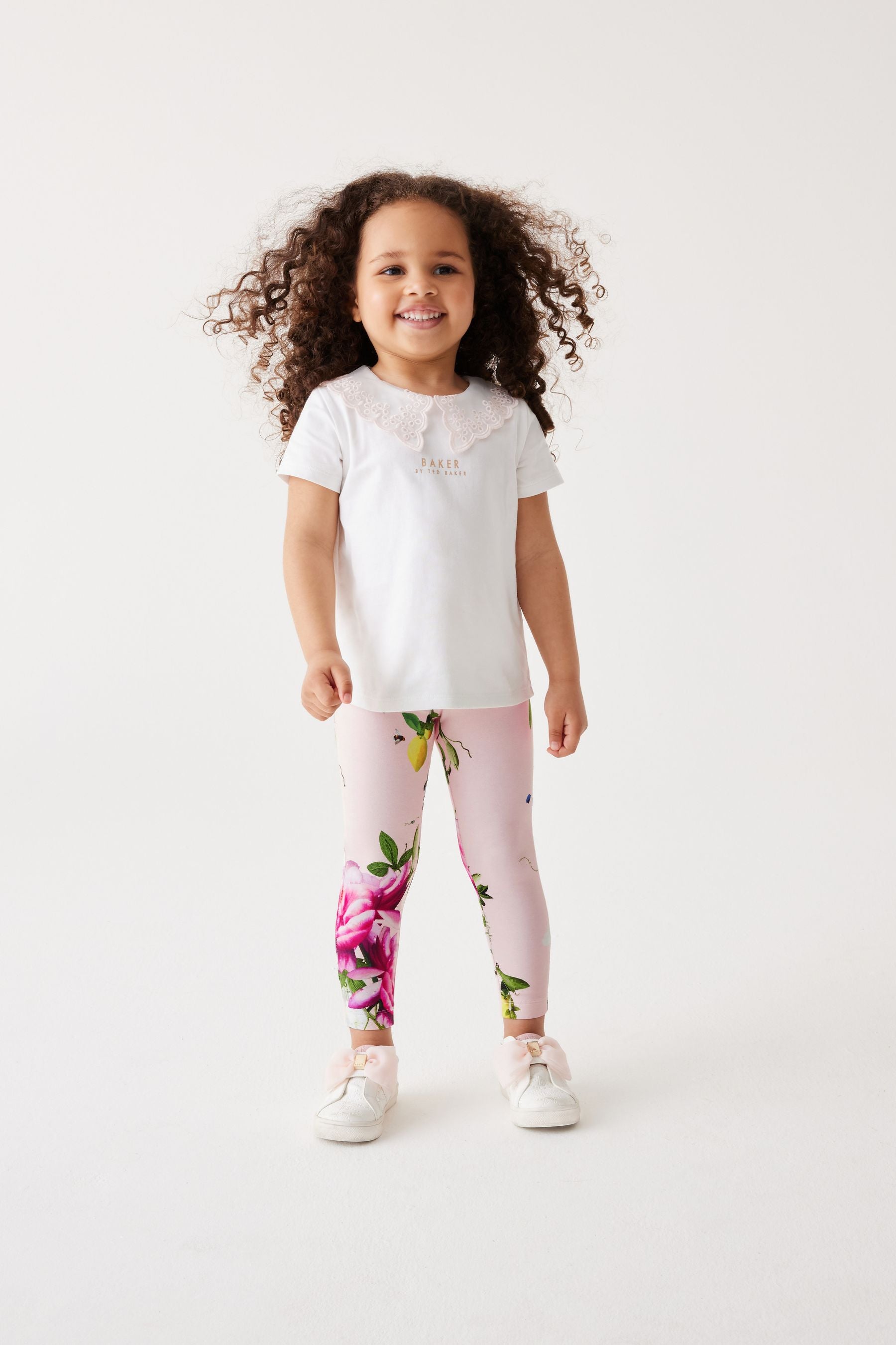 Pink Baker by Ted Baker Pink Organza Collared T-Shirt And Leggings Set