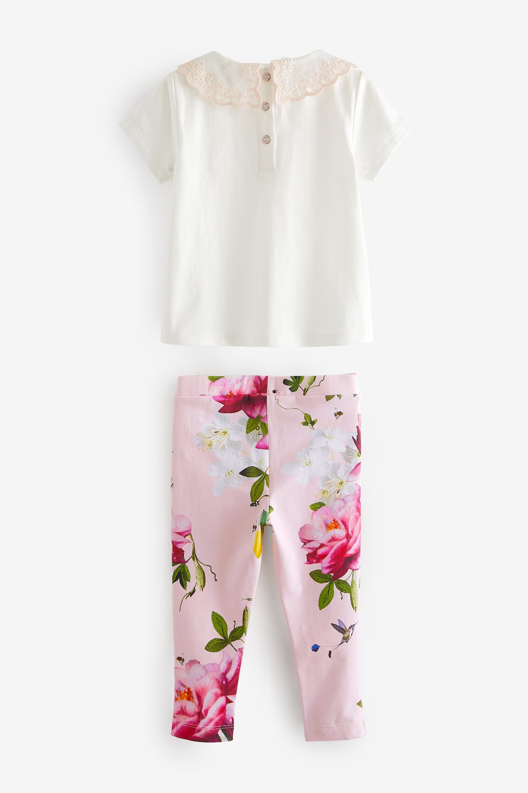 Pink Baker by Ted Baker Pink Organza Collared T-Shirt And Leggings Set