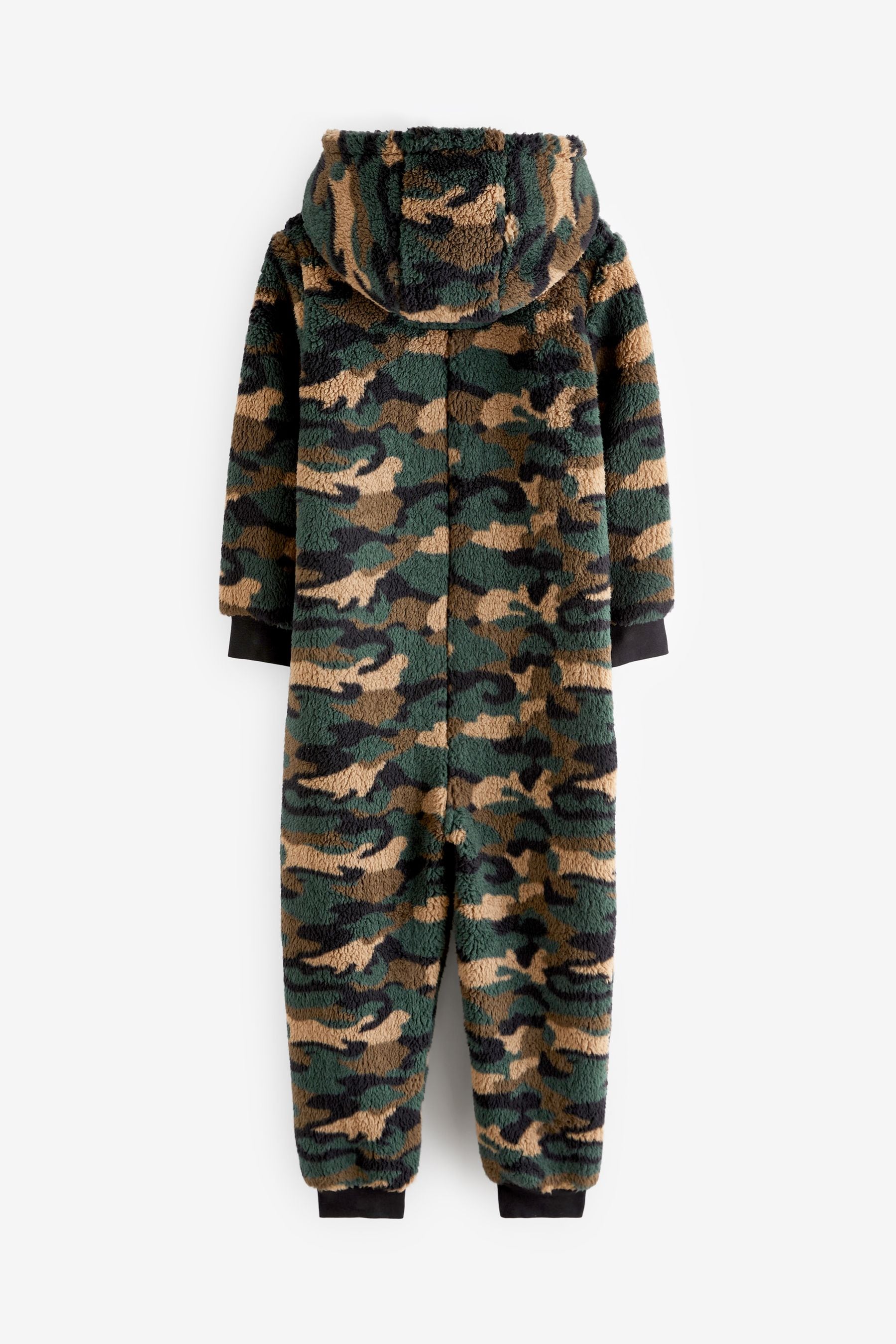 Green Camouflage Fleece All-In-One (3-16yrs)