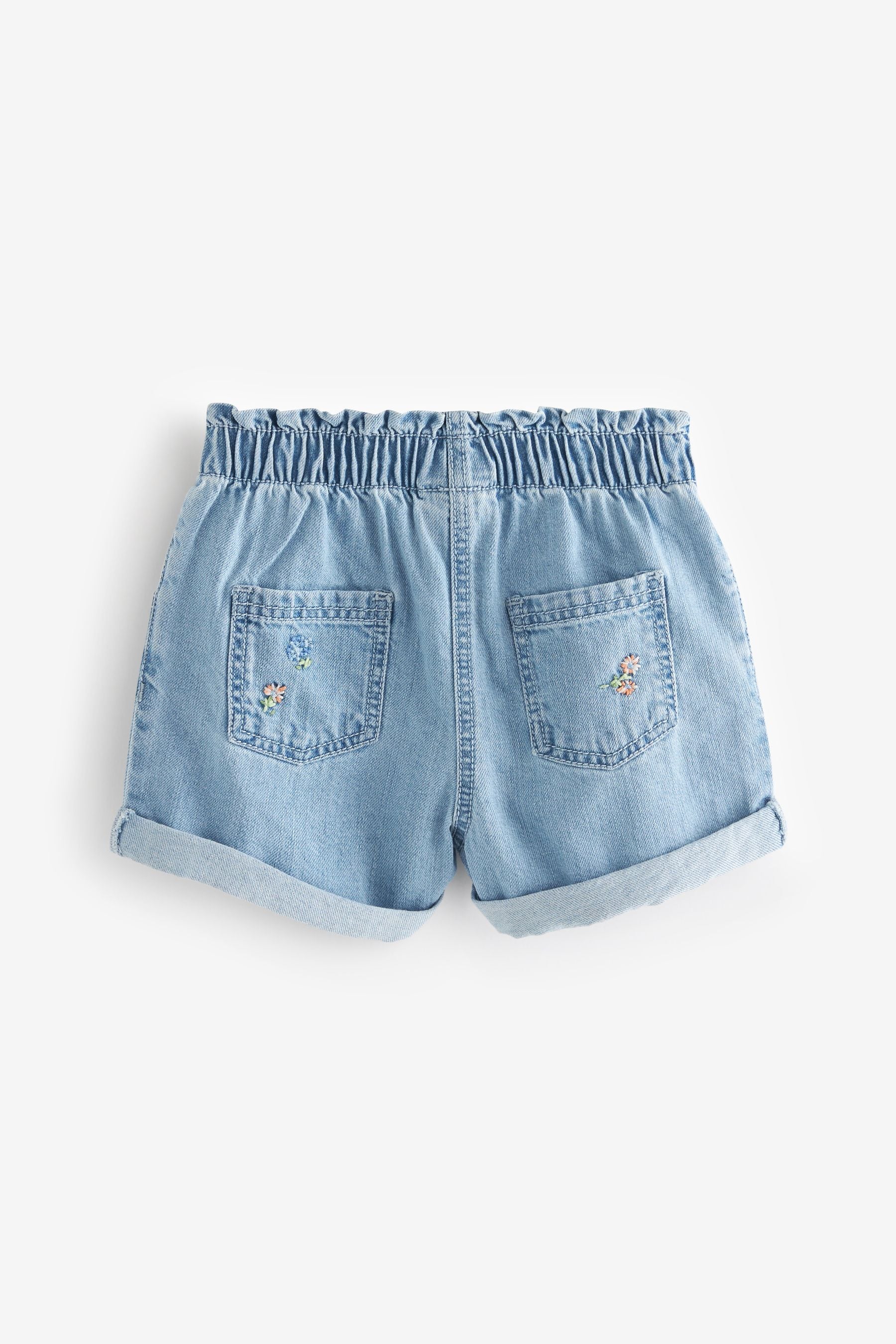 Denim Floral Embroidered Shorts (3mths-7yrs)